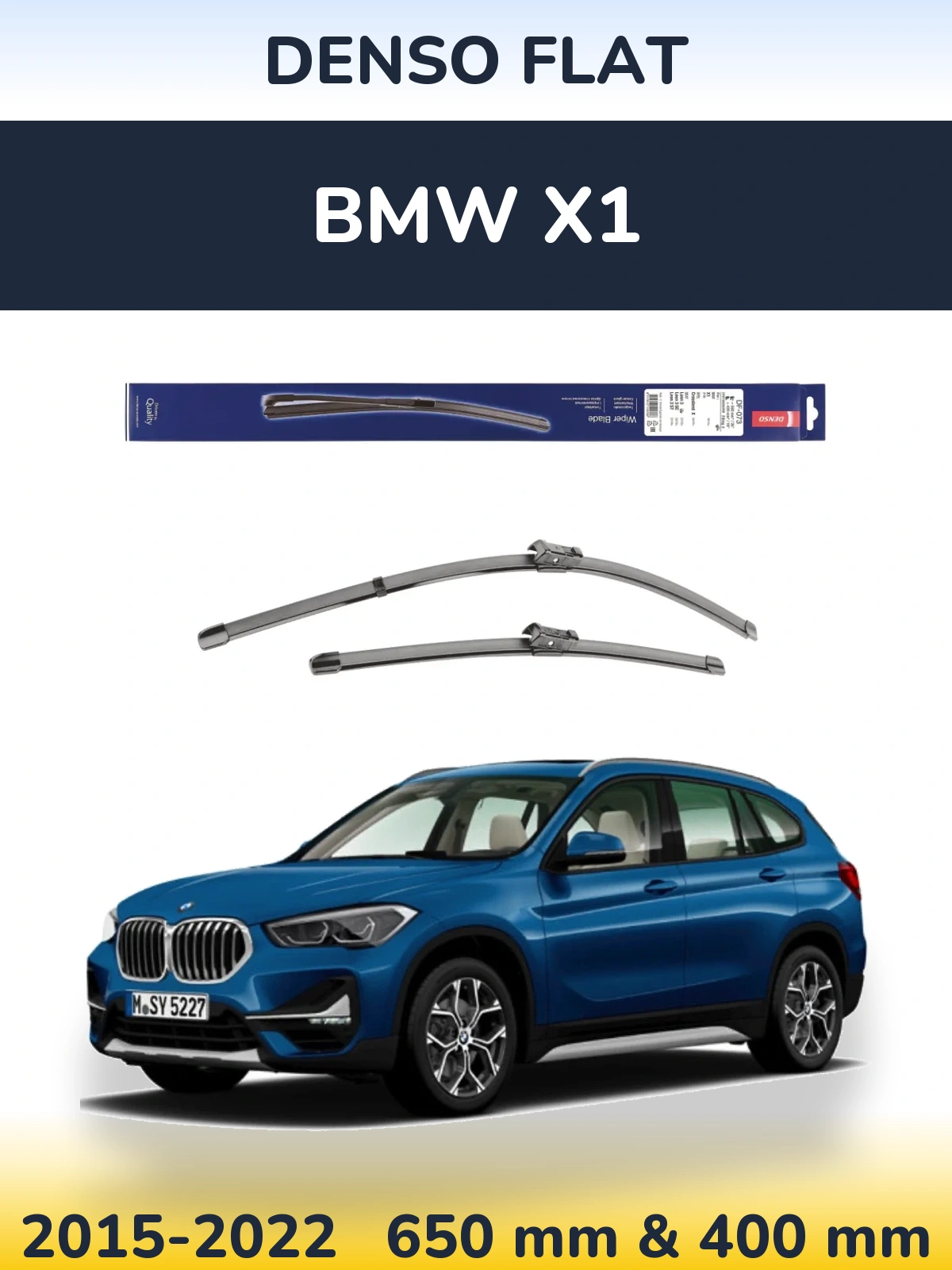 Комплект передних дворников Denso Flat 650 & 400 мм для BMW X1 2015-2022