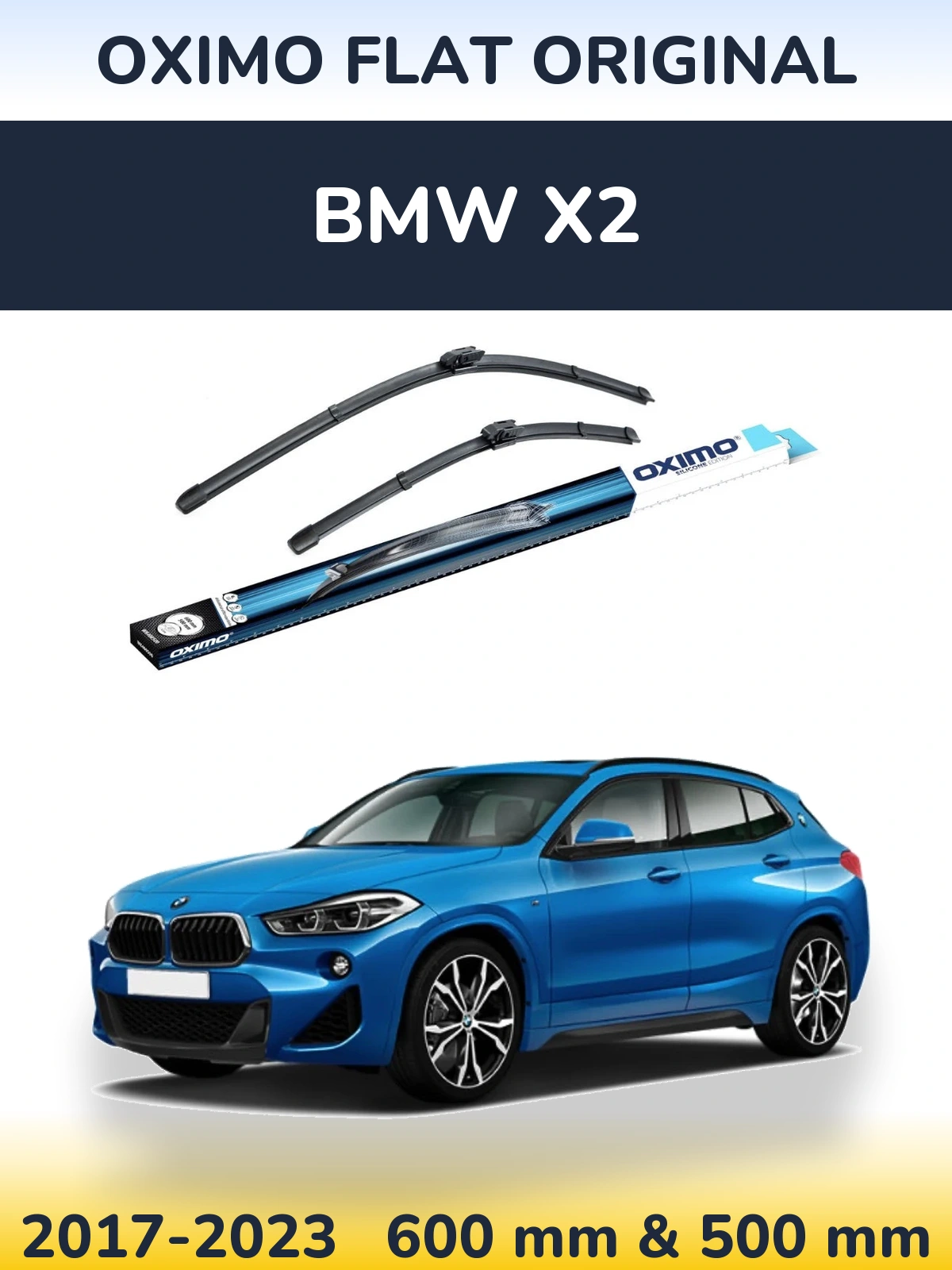 Komplet przednich wycieraczek Oximo Flat Original 600 & 500 mm do BMW X2 2017-2023