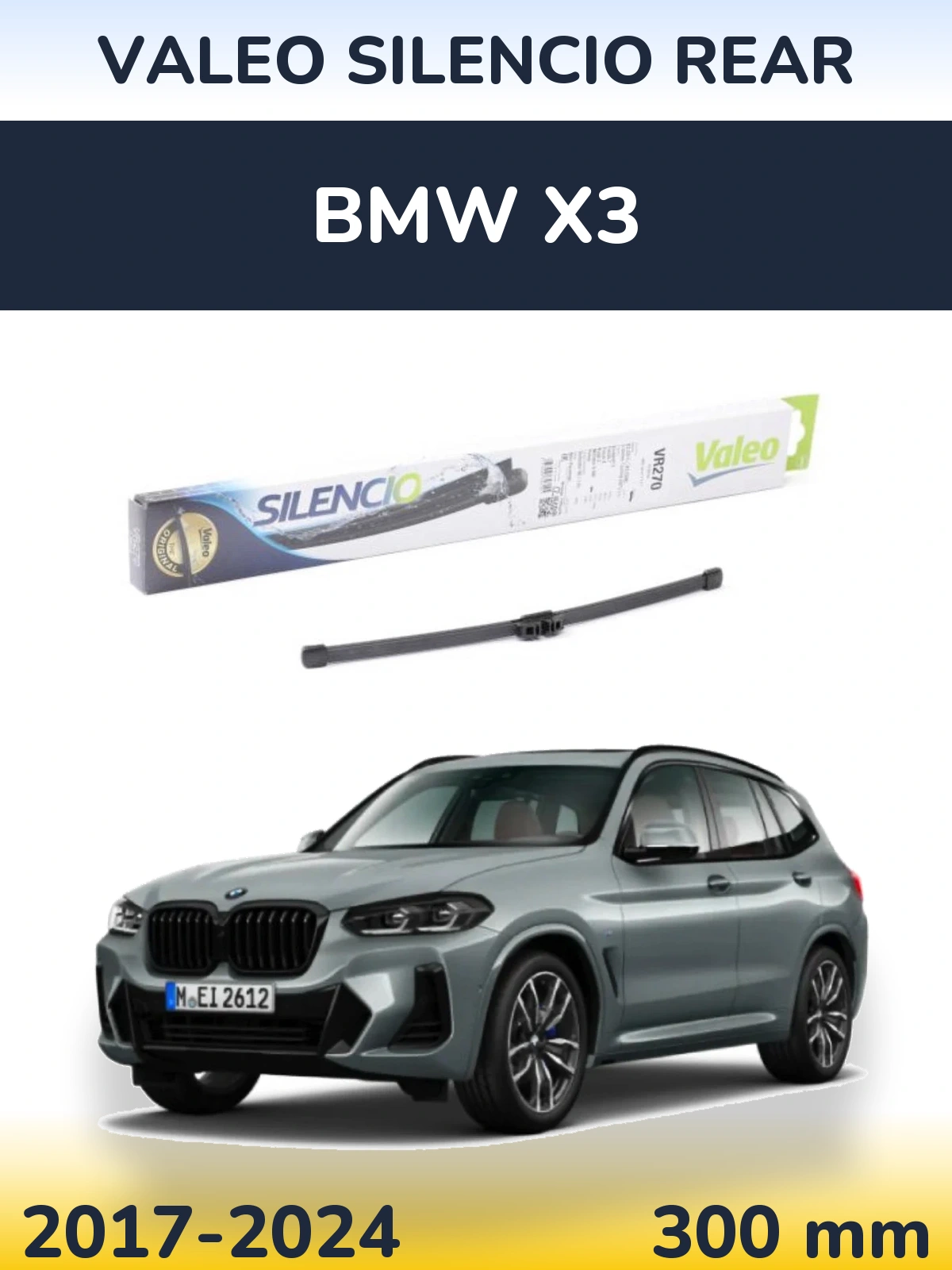 Задний дворник Valeo Silencio Rear 280 мм для BMW X3 2017-2024