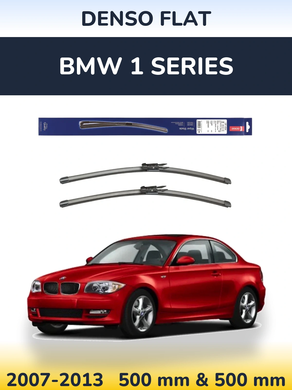 Komplet przednich wycieraczek Denso Flat 500 & 500 mm do BMW Seria 1 2007-2013