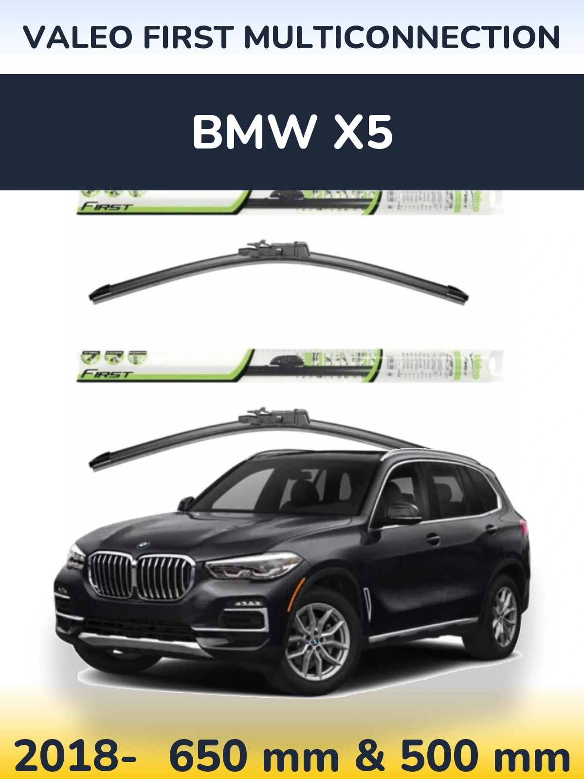 Komplet przednich wycieraczek Valeo First MultiConnection 650 & 500 mm do BMW X5 2018-2026