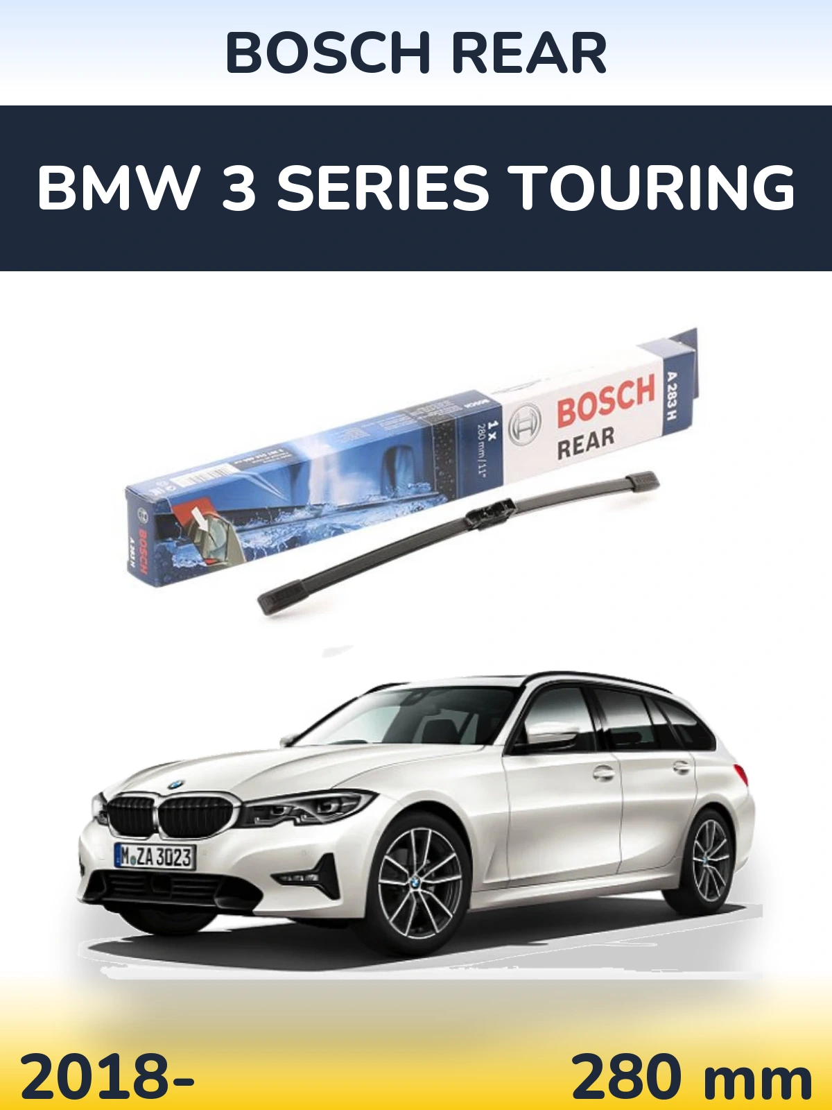 Rear wiper blade BOSCH Rear 280 mm for BMW 3 Series Touring 2018-2026