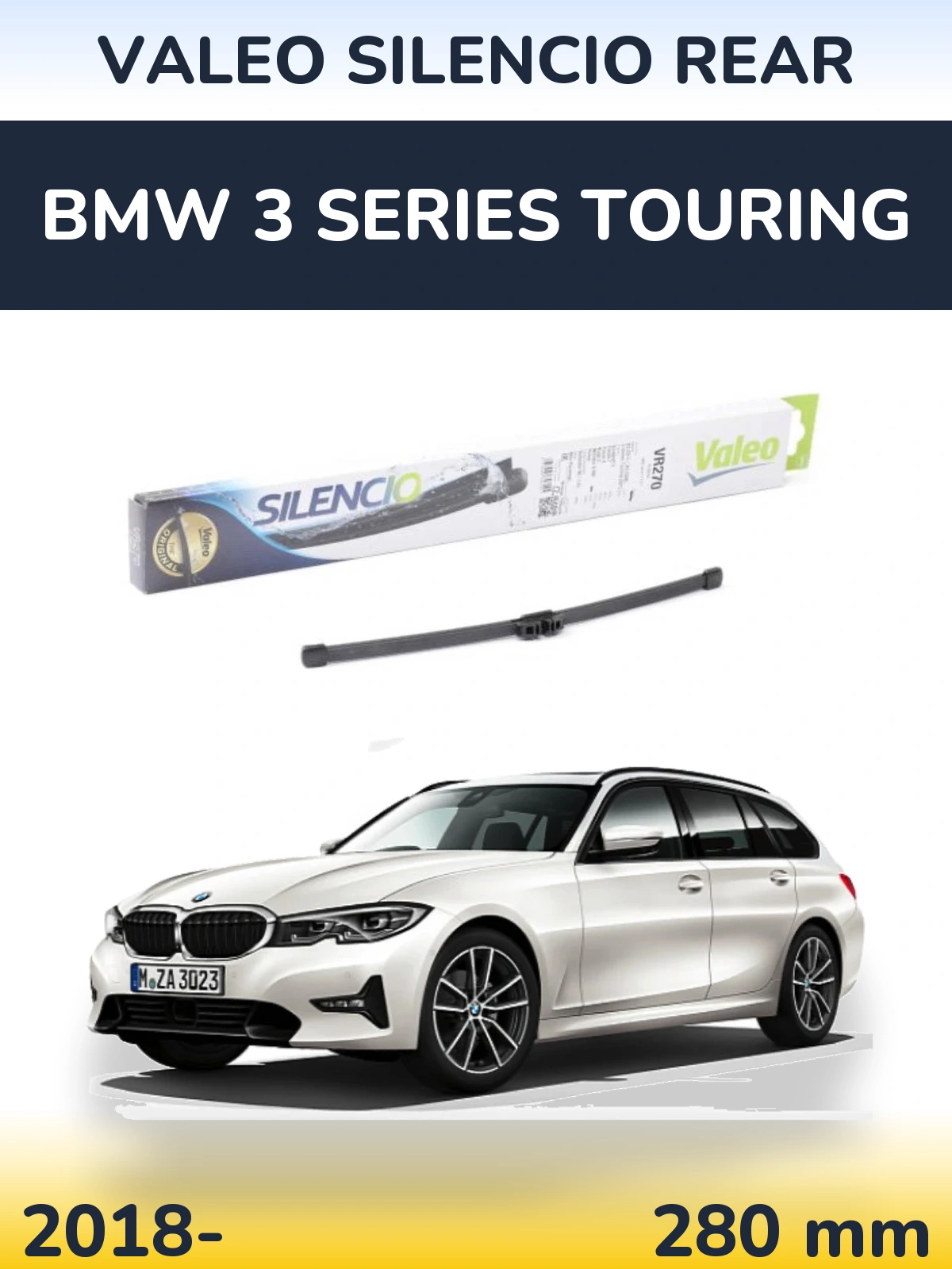 Задний дворник Valeo Silencio Rear 280 мм для BMW 3 Series Touring 2018-2026