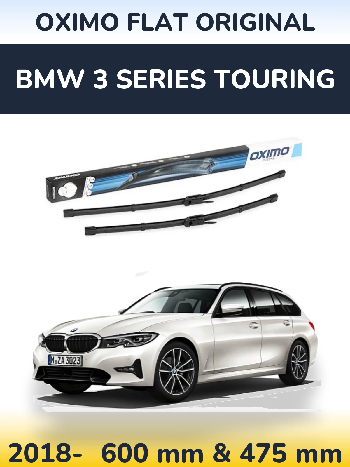 Komplet przednich wycieraczek Oximo Flat Original 600 & 475 mm do BMW Seria 3 Touring 2018-2026