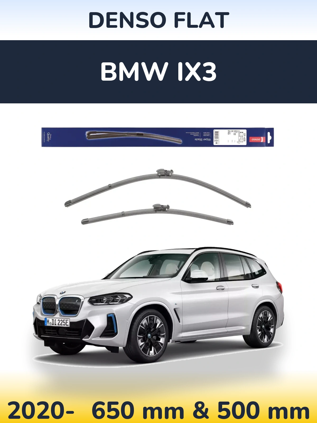 Komplet przednich wycieraczek Denso Flat 650 & 500 mm do BMW iX3 2020-2026