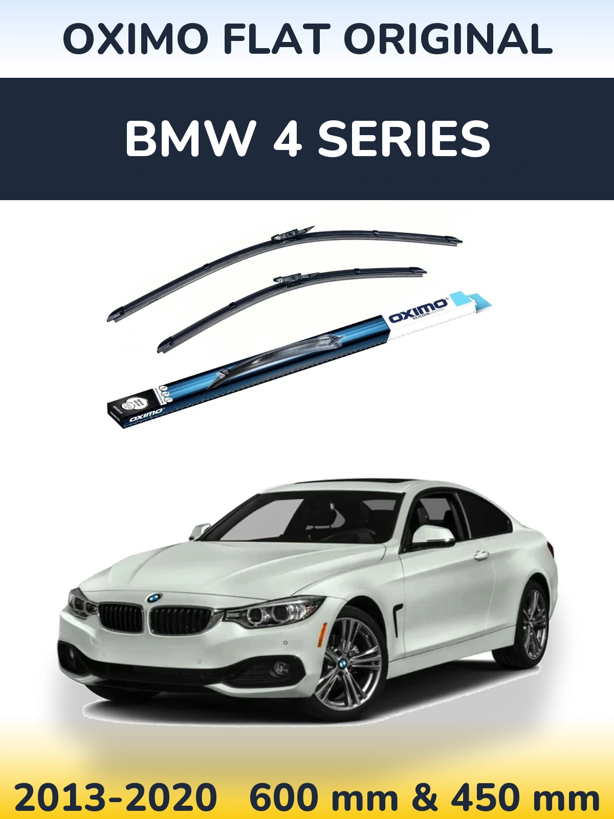Комплект передніх щіток Oximo Flat Original 600 & 450 мм для BMW 4 Series 2013-2020