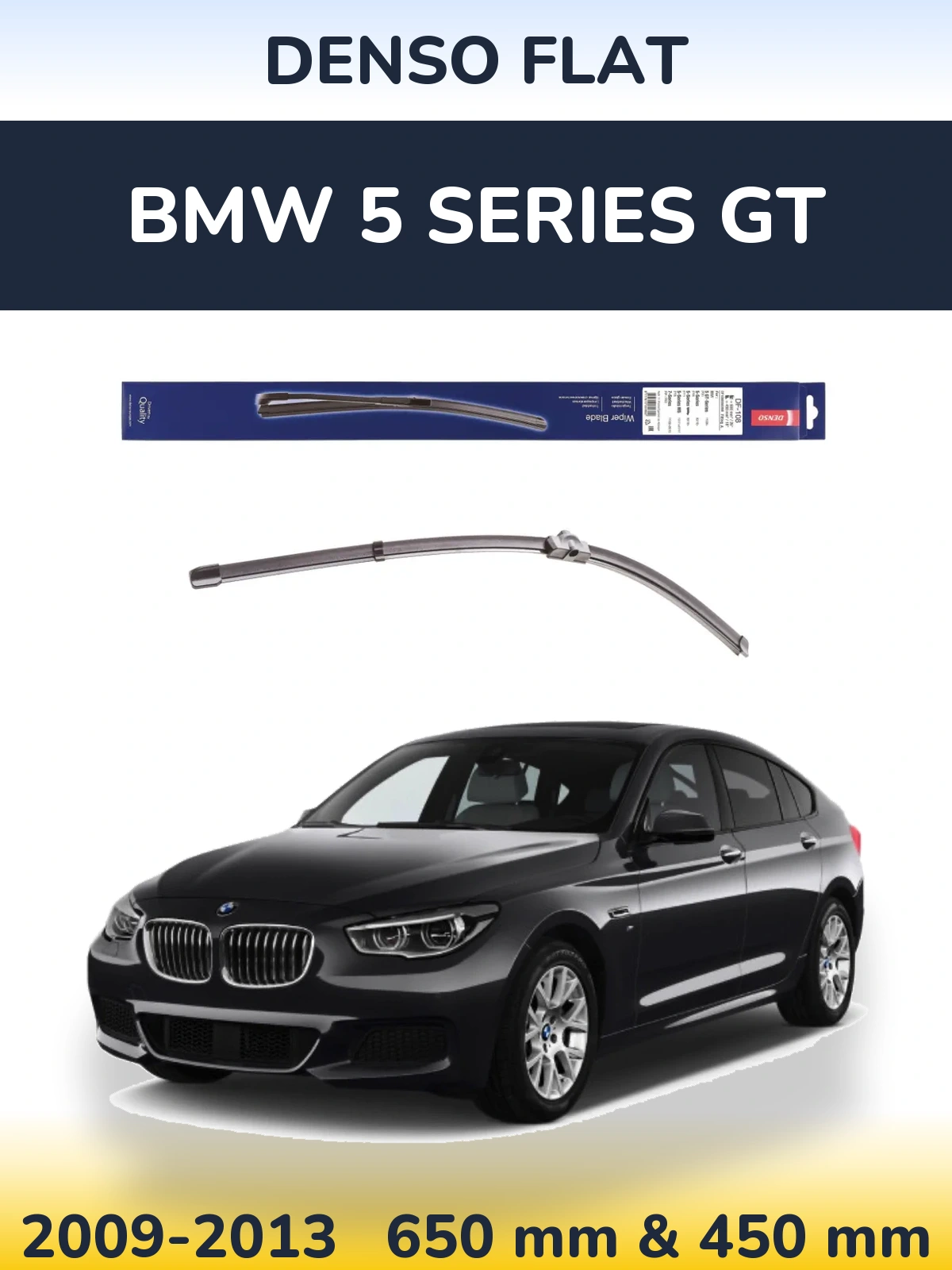 Комплект передних дворников Denso Flat 650 & 450 мм для BMW 5 Series GT 2009-2013