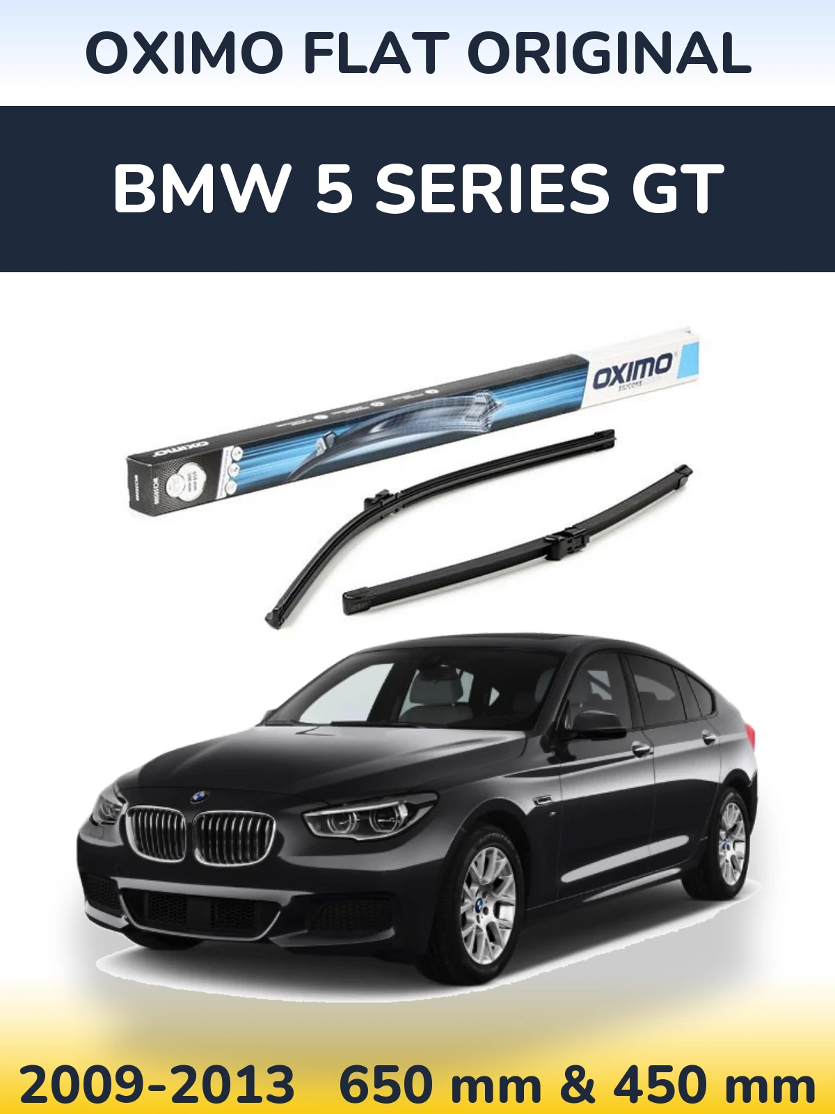 Комплект передних дворников Oximo Flat Original 650 & 450 мм для BMW 5 Series GT 2009-2013