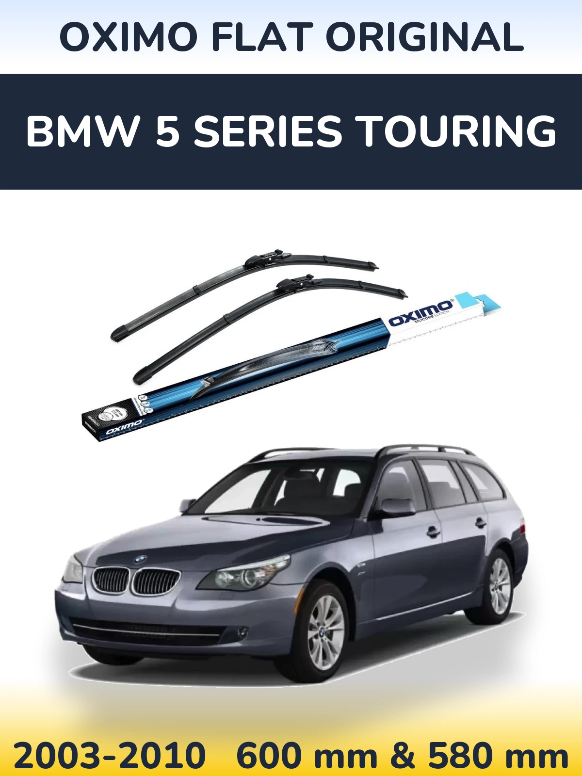 Комплект передних дворников Oximo Flat Original 600 & 580 мм для BMW 5 Series Touring 2003-2010