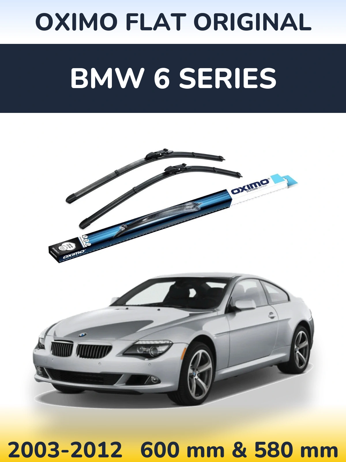 Комплект передних дворников Oximo Flat Original 600 & 580 мм для BMW 6 Series 2003-2012