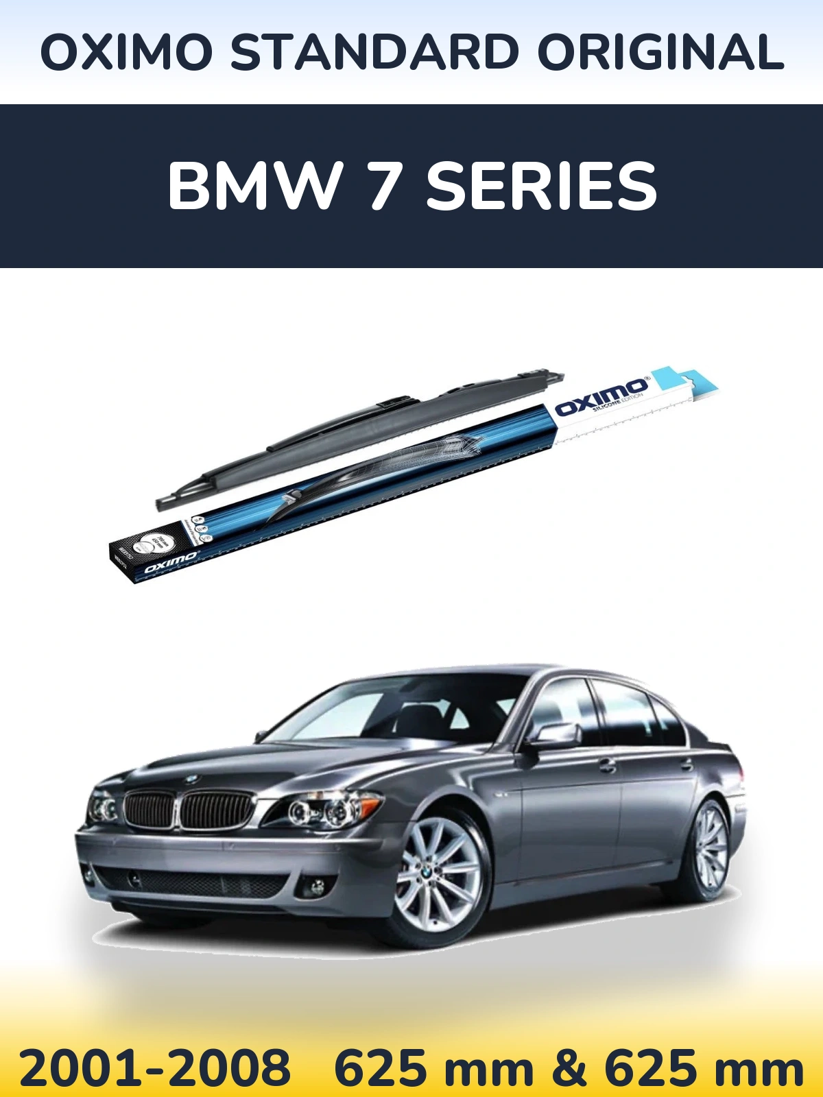 Комплект передних дворников Oximo Standard Original 625 & 625 мм для BMW 7 Series 2001-2008