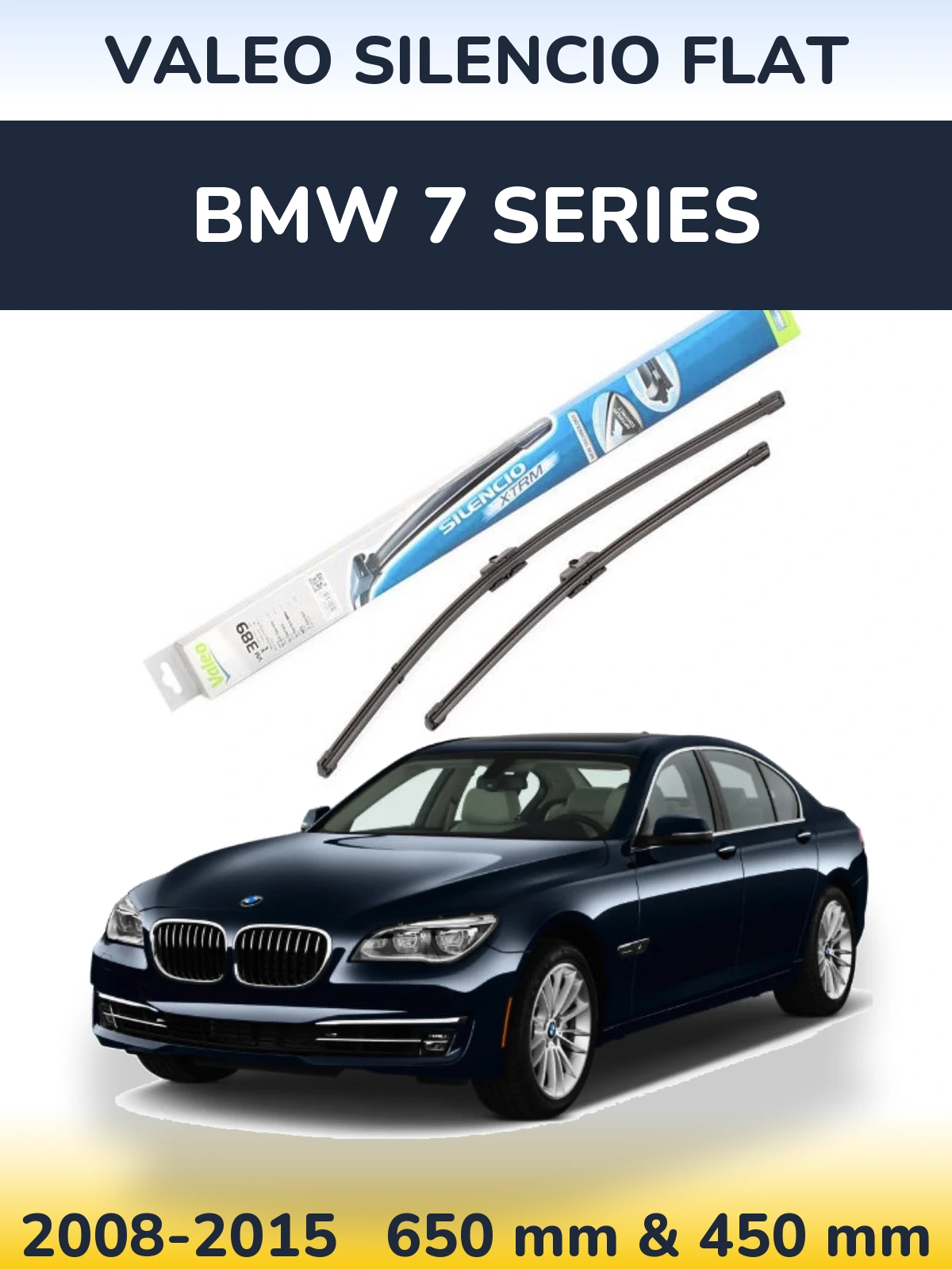 Komplet przednich wycieraczek Valeo Silencio Flat 650 & 450 mm do BMW Seria 7 2008-2015