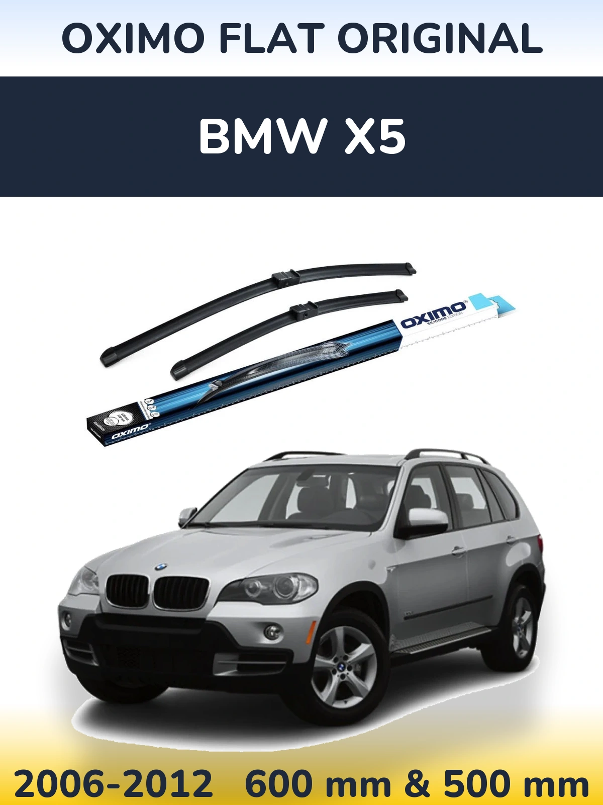 Комплект передних дворников Oximo Flat Original 600 & 500 мм для BMW X5 2006-2012