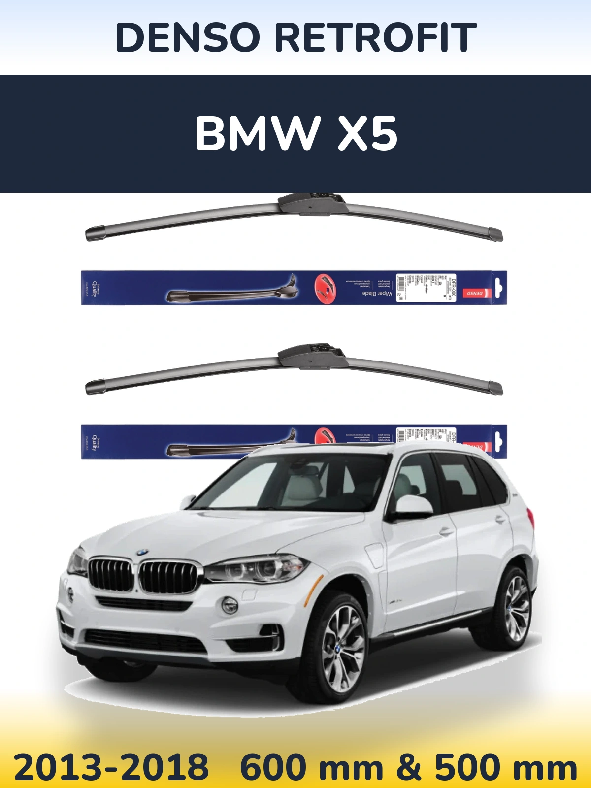 Комплект передних дворников Denso Retrofit 600 & 500 мм для BMW X5 2013-2018