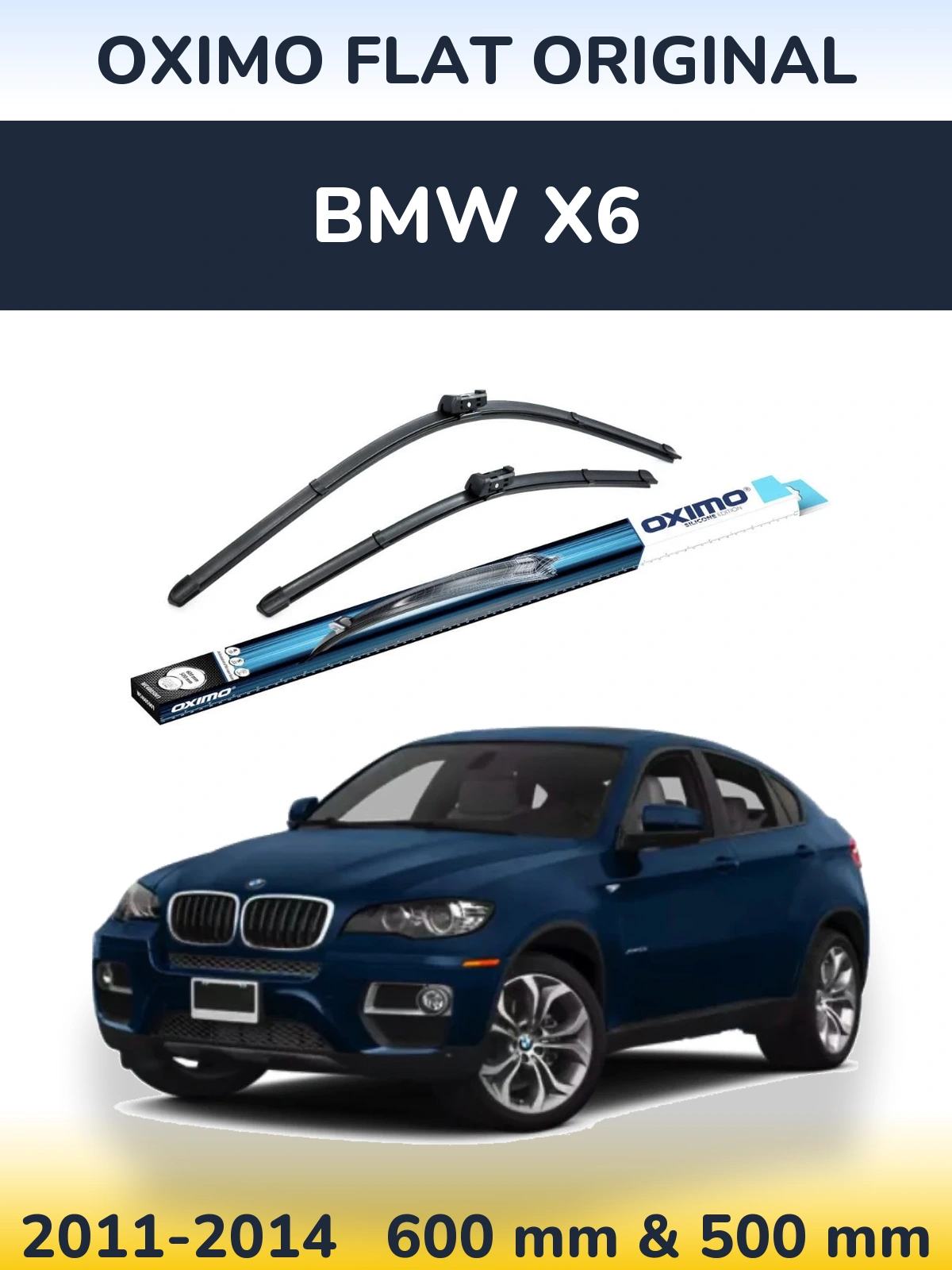 Komplet przednich wycieraczek Oximo Flat Original 600 & 500 mm do BMW X6 2011-2014