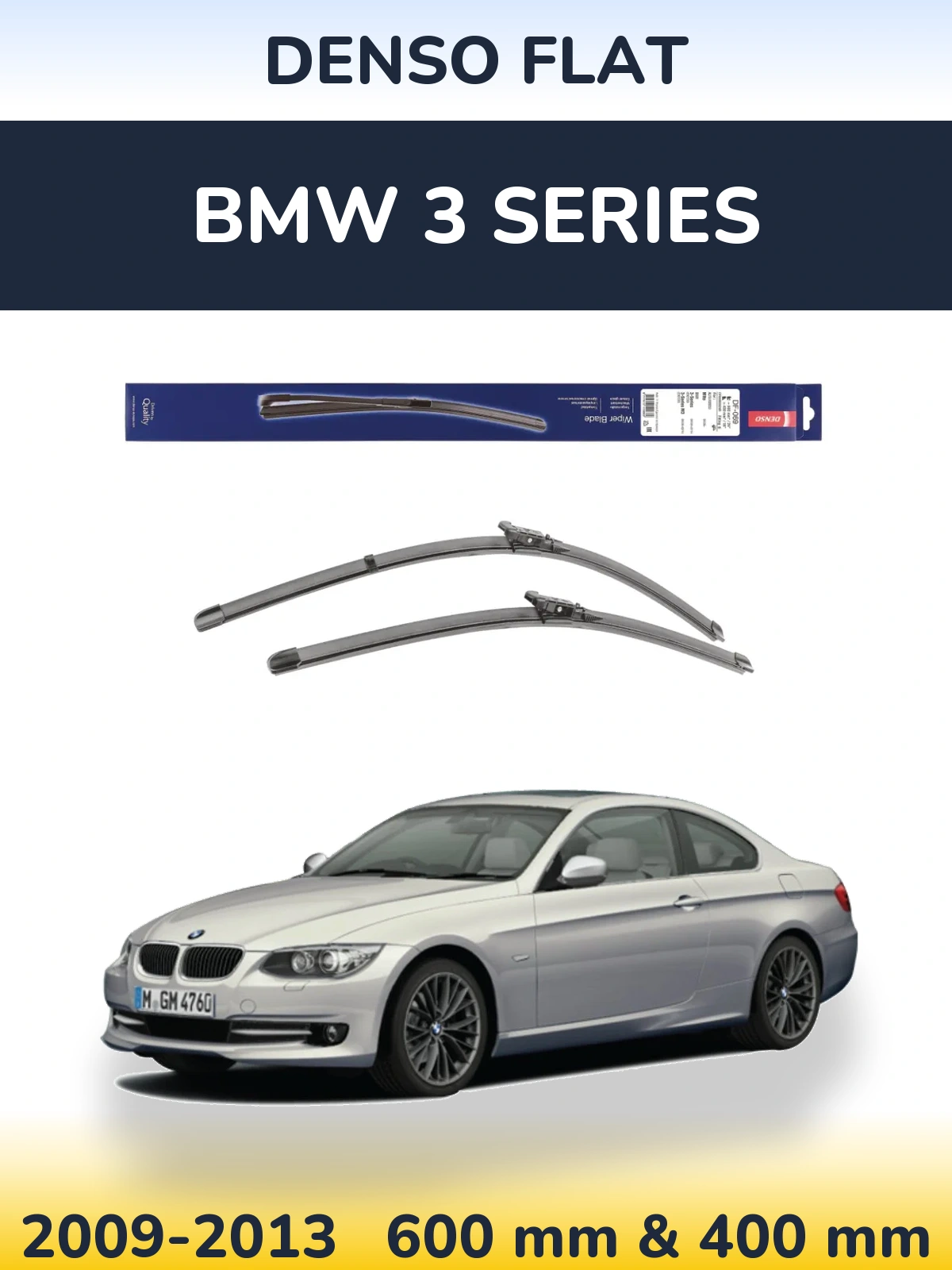 Комплект передних дворников Denso Flat 600 & 400 мм для BMW 3 Series 2009-2013