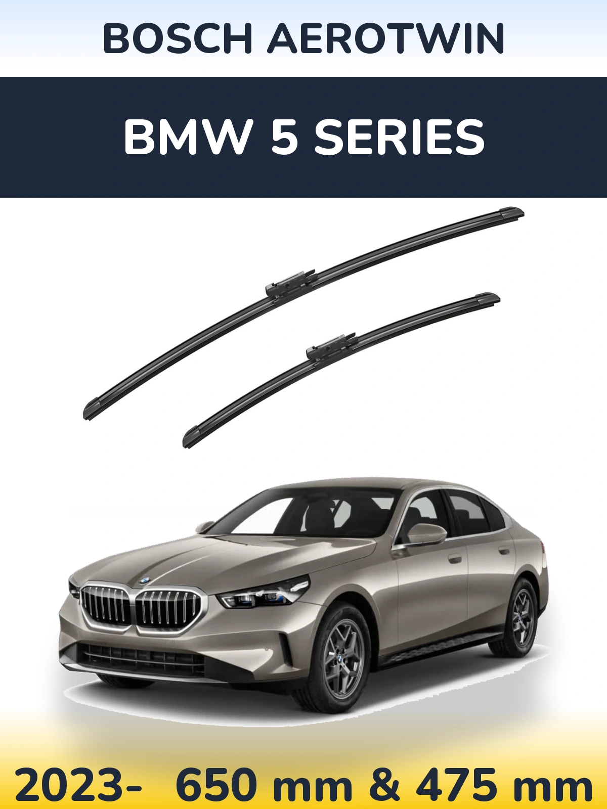 Комплект передних дворников BOSCH AeroTwin 650 & 475 мм для BMW 5 Series 2023-2026