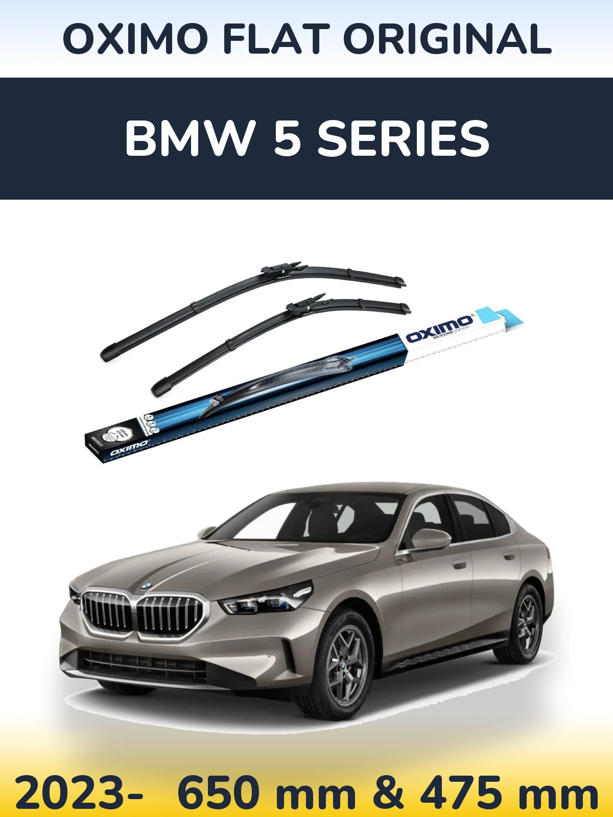 Komplet przednich wycieraczek Oximo Flat Original 650 & 475 mm do BMW Seria 5 2023-2026