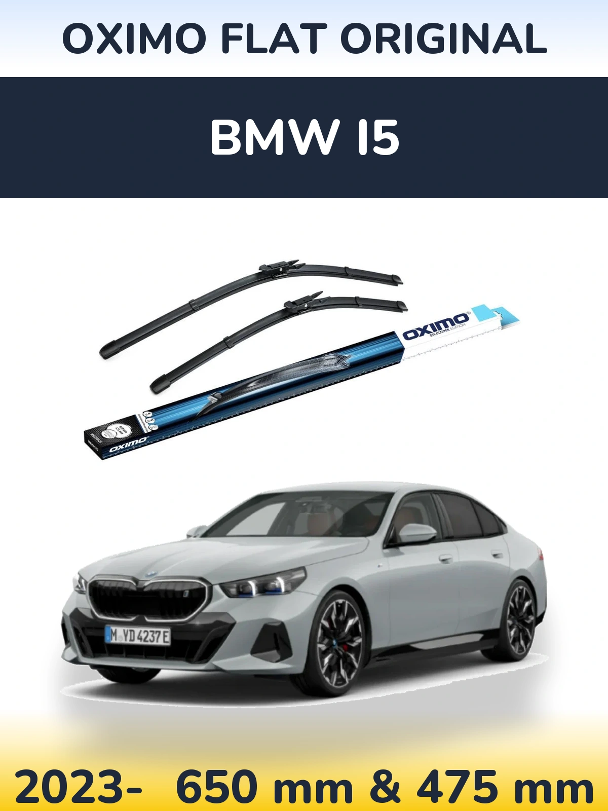 Комплект передніх щіток Oximo Flat Original 650 & 475 мм для BMW i5 2023-2026