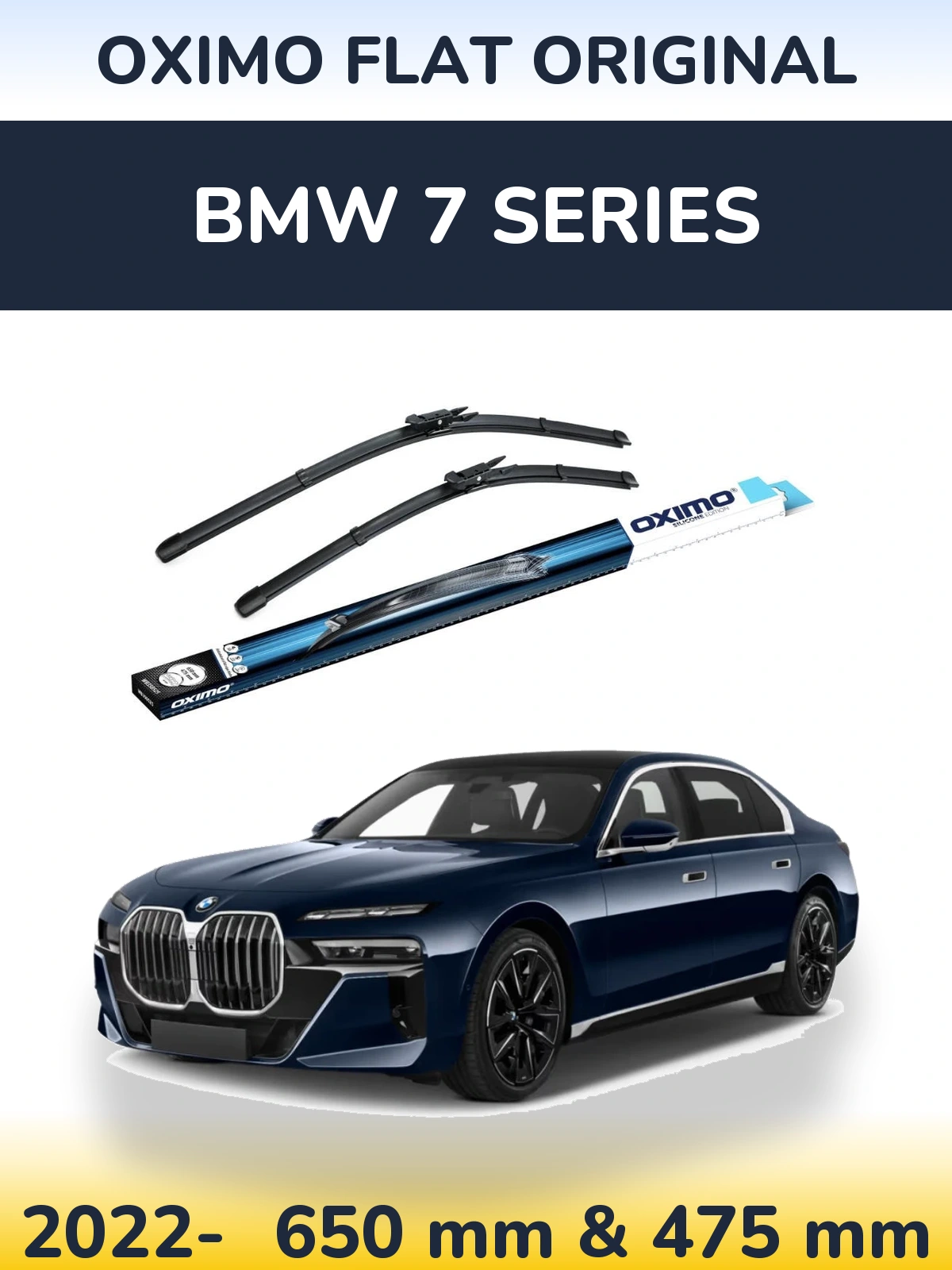 Комплект передних дворников Oximo Flat Original 650 & 475 мм для BMW 7 Series 2022-2026