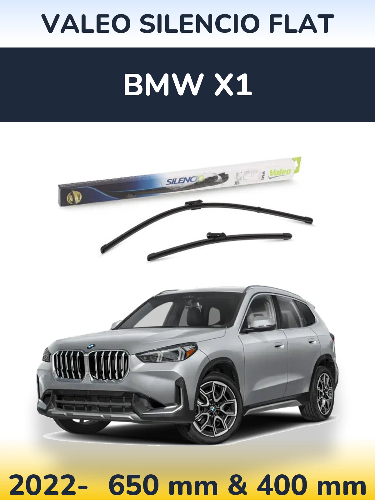Комплект передних дворников Valeo Silencio Flat 650 & 400 мм для BMW X1 2022-2026