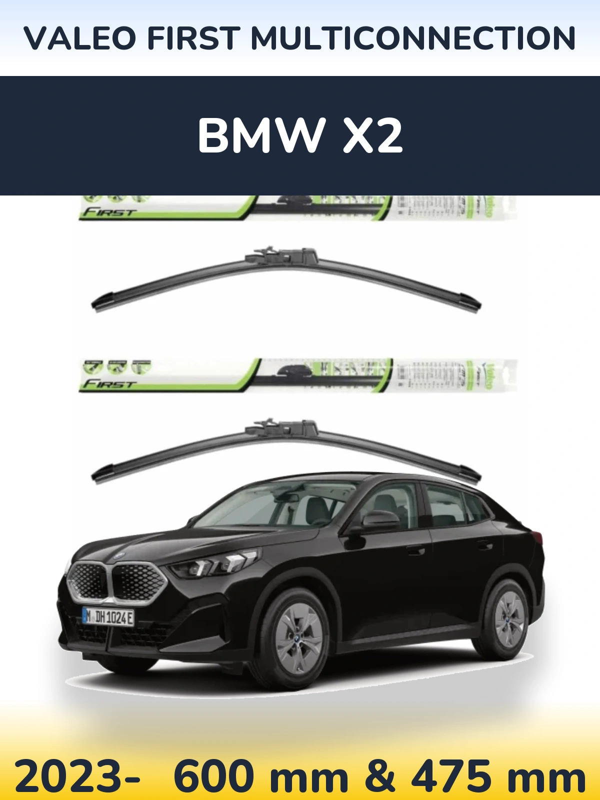 Komplet przednich wycieraczek Valeo First MultiConnection 600 & 475 mm do BMW X2 2023-2026