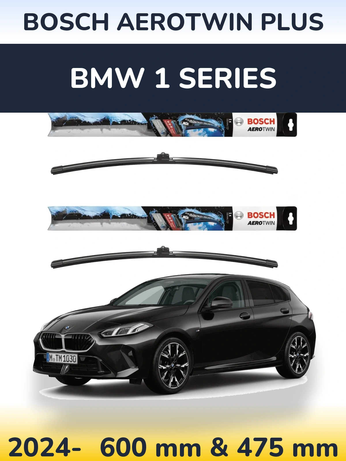 Komplet przednich wycieraczek BOSCH AeroTwin Plus 600 & 475 mm do BMW Seria 1 2024-2026