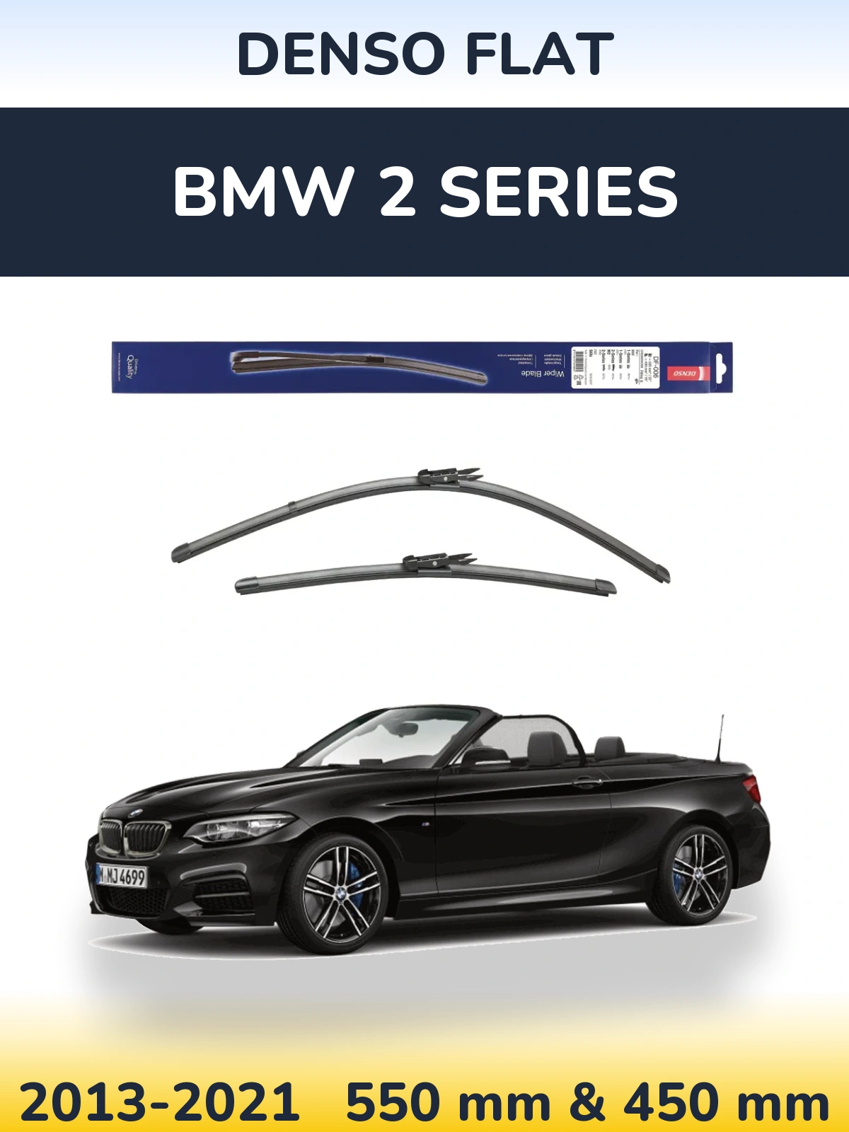 Komplet przednich wycieraczek Denso Flat 550 & 450 mm do BMW Seria 2 2013-2021