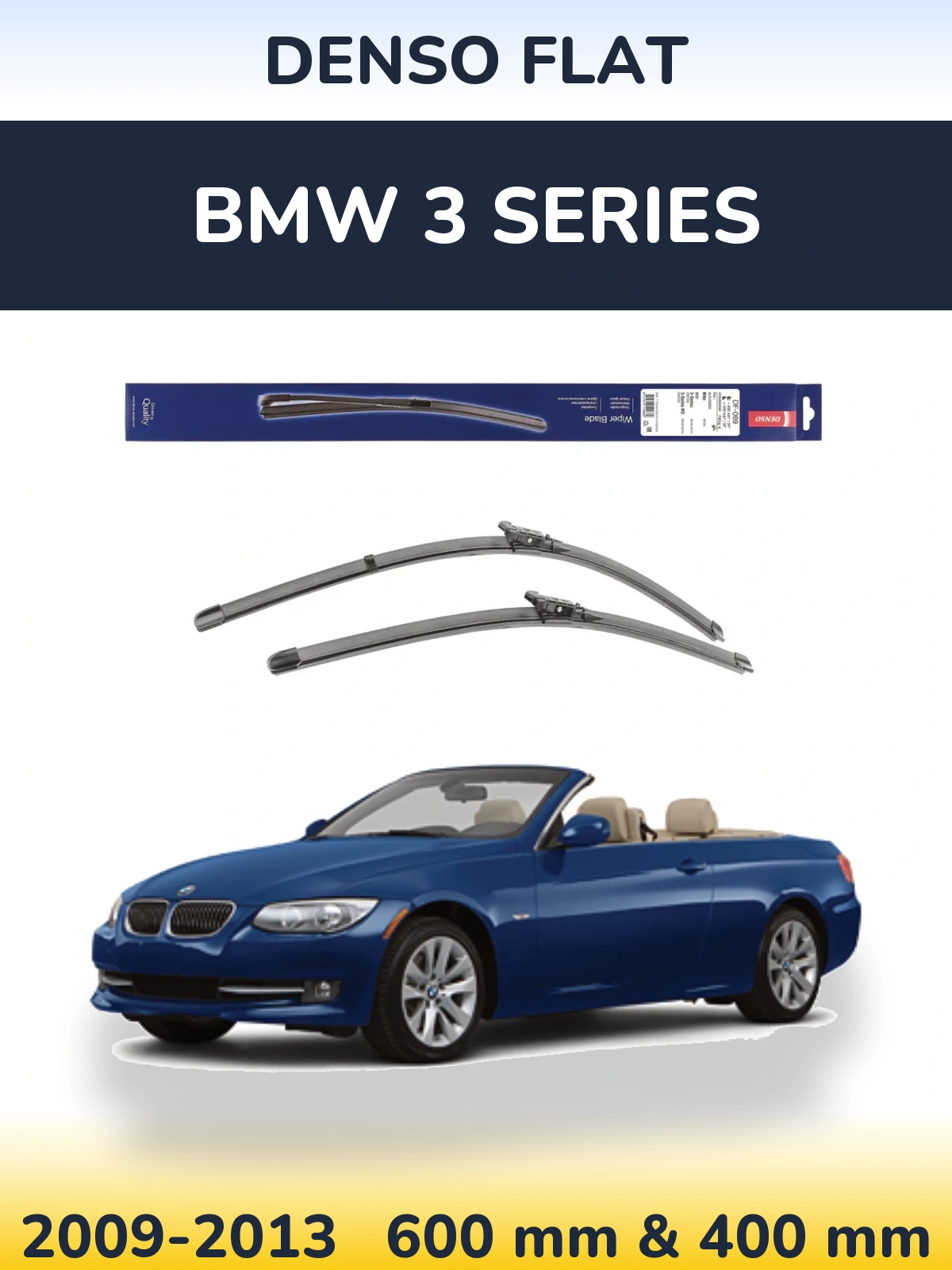 Komplet przednich wycieraczek Denso Flat 600 & 400 mm do BMW Seria 3 2009-2013