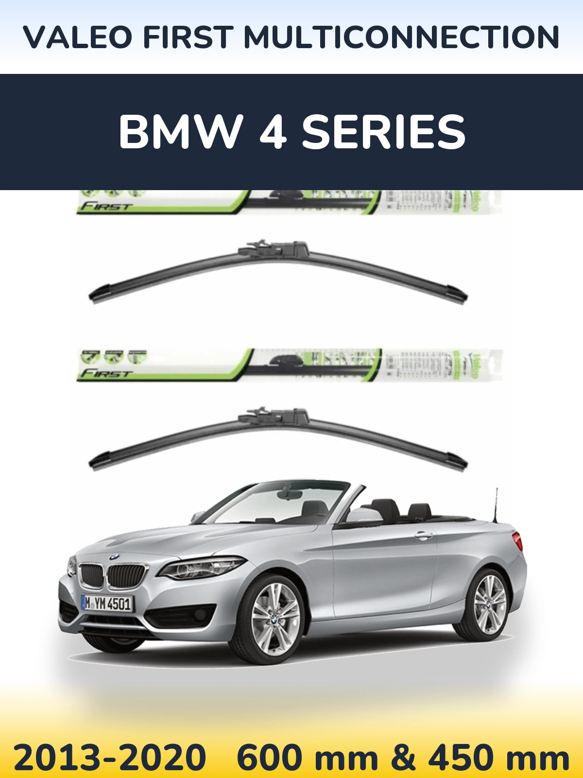 Komplet przednich wycieraczek Valeo First MultiConnection 600 & 450 mm do BMW Seria 4 2013-2020