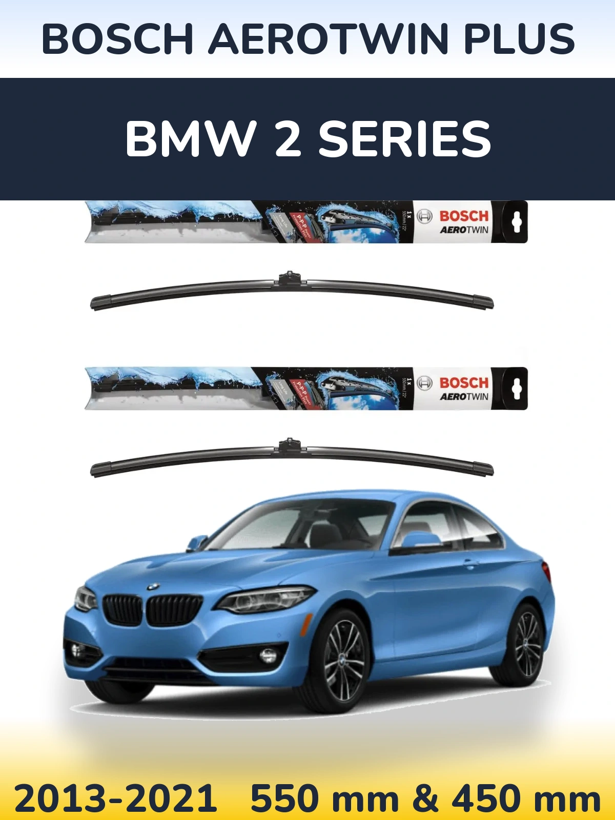Komplet przednich wycieraczek BOSCH AeroTwin Plus 550 & 450 mm do BMW Seria 2 2013-2021