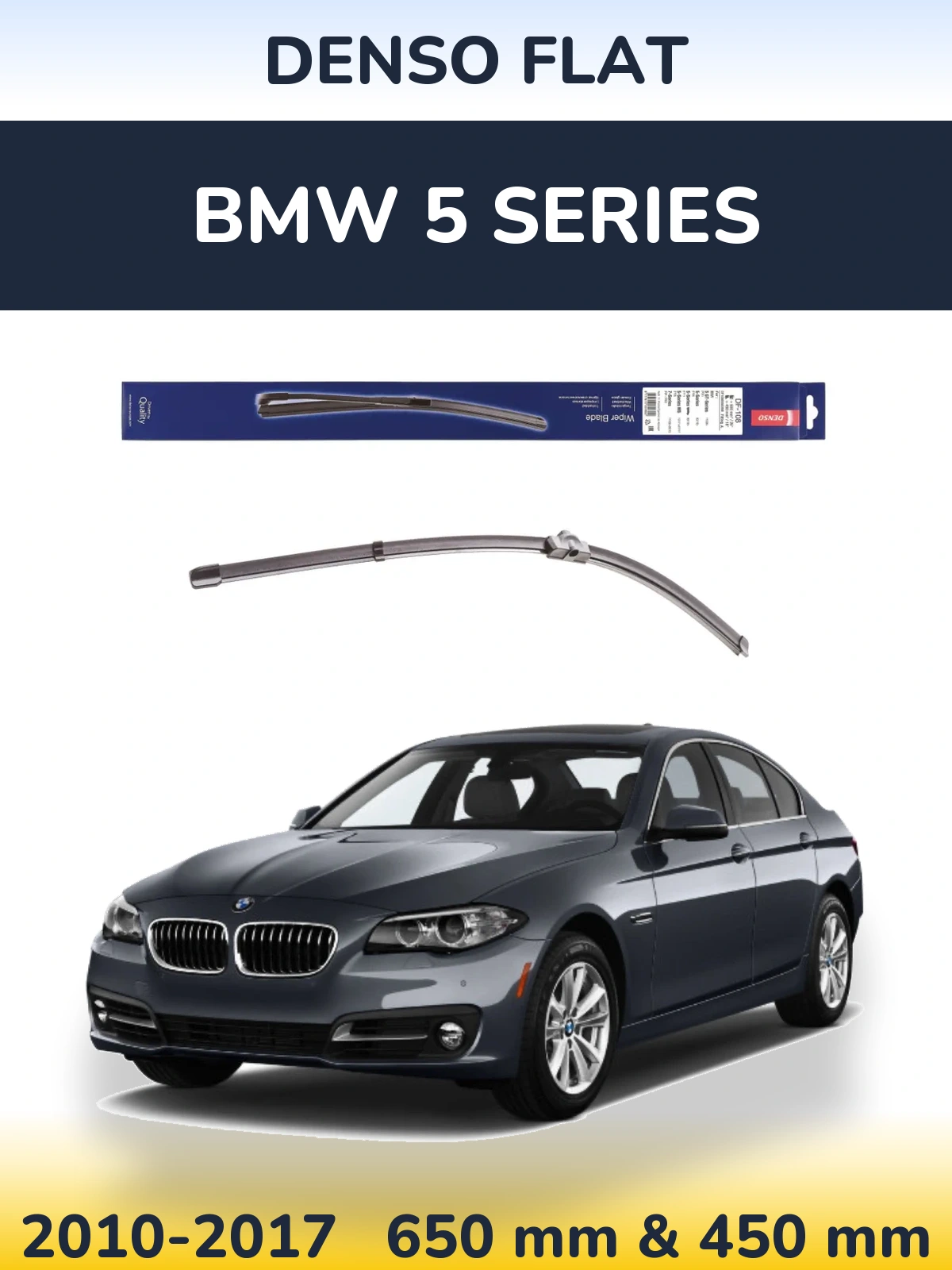 Комплект передних дворников Denso Flat 650 & 450 мм для BMW 5 Series 2010-2017