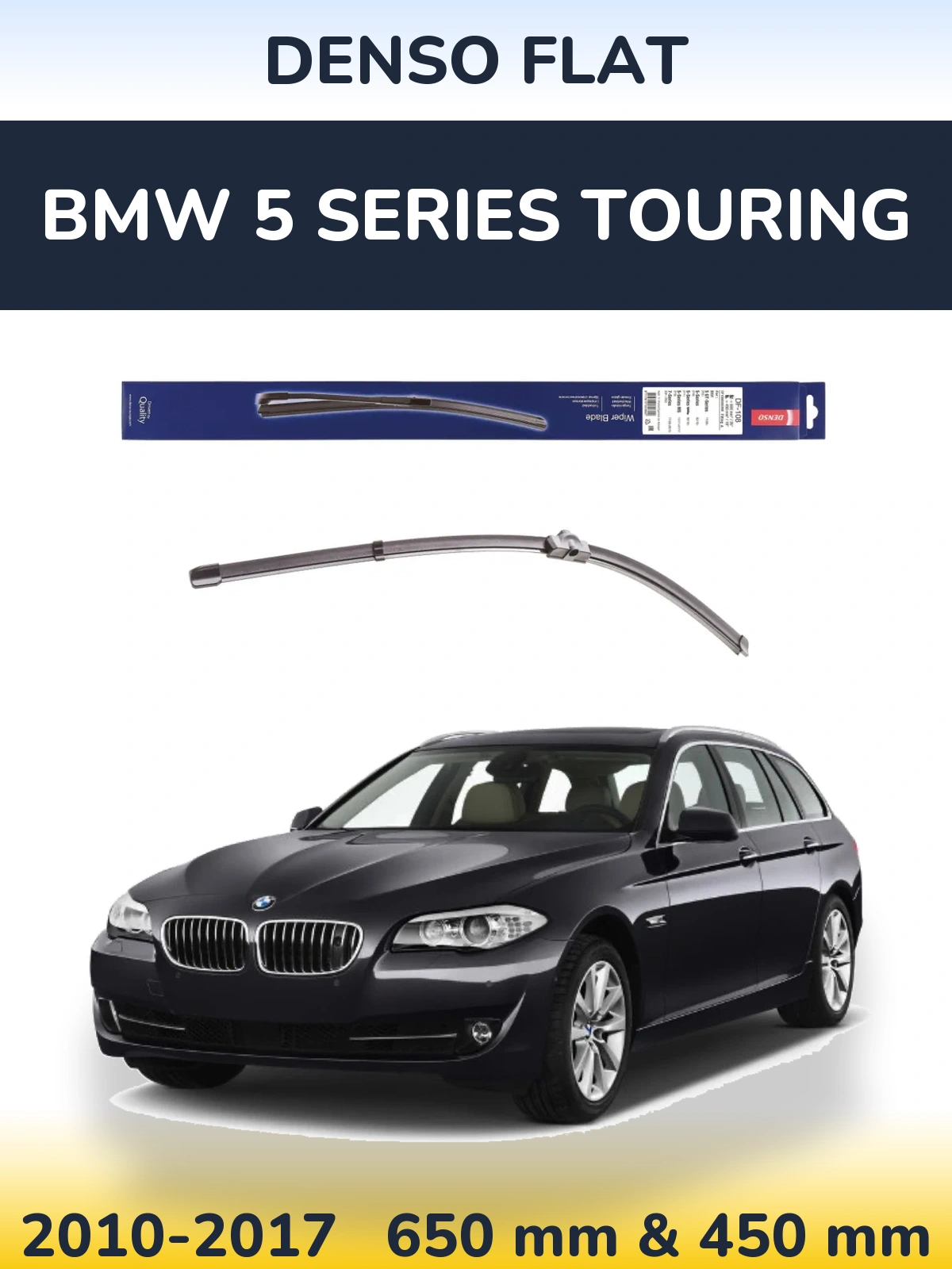 Комплект передних дворников Denso Flat 650 & 450 мм для BMW 5 Series Touring 2010-2017