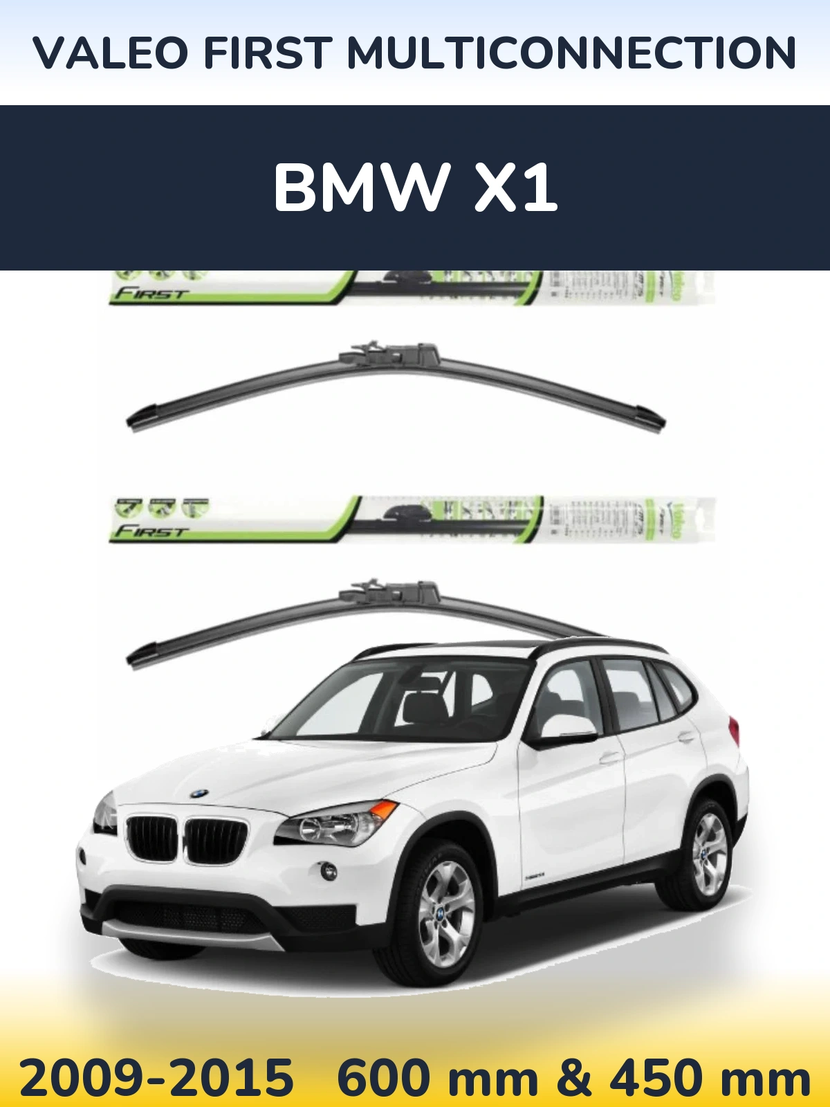 Комплект передних дворников Valeo First MultiConnection 600 & 450 мм для BMW X1 2009-2015