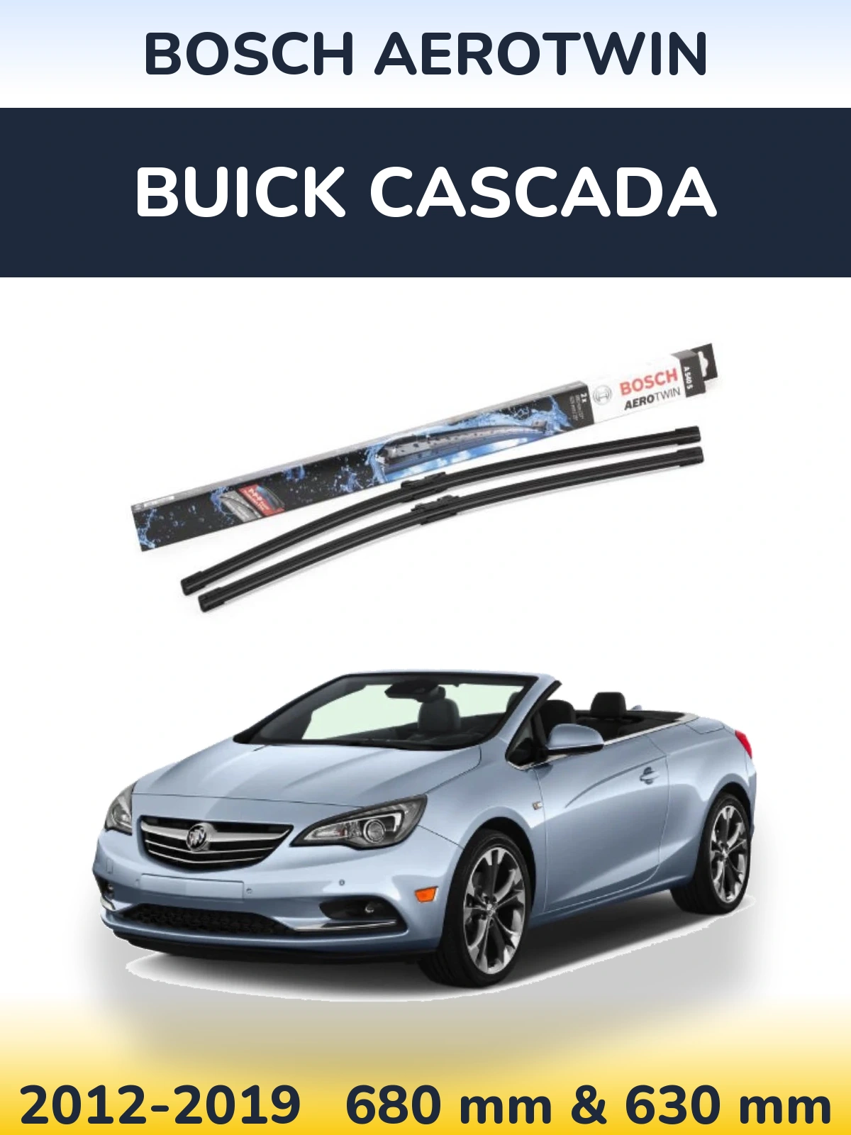 Komplet przednich wycieraczek BOSCH AeroTwin 675 & 625 mm do Buick Cascada 2012-2019