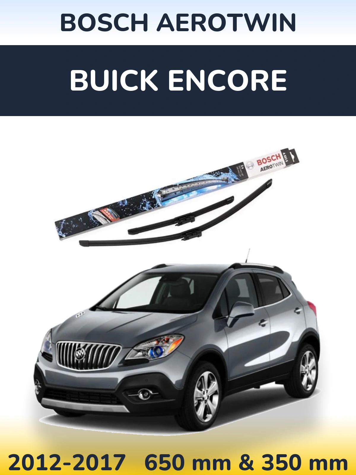Komplet przednich wycieraczek BOSCH AeroTwin 650 & 340 mm do Buick Encore 2012-2017