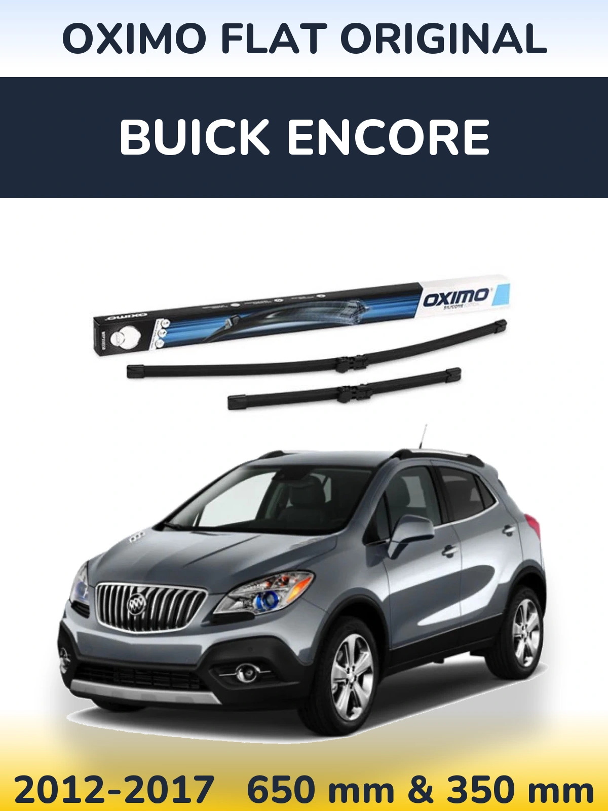 Komplet przednich wycieraczek Oximo Flat Original 650 & 350 mm do Buick Encore 2012-2017