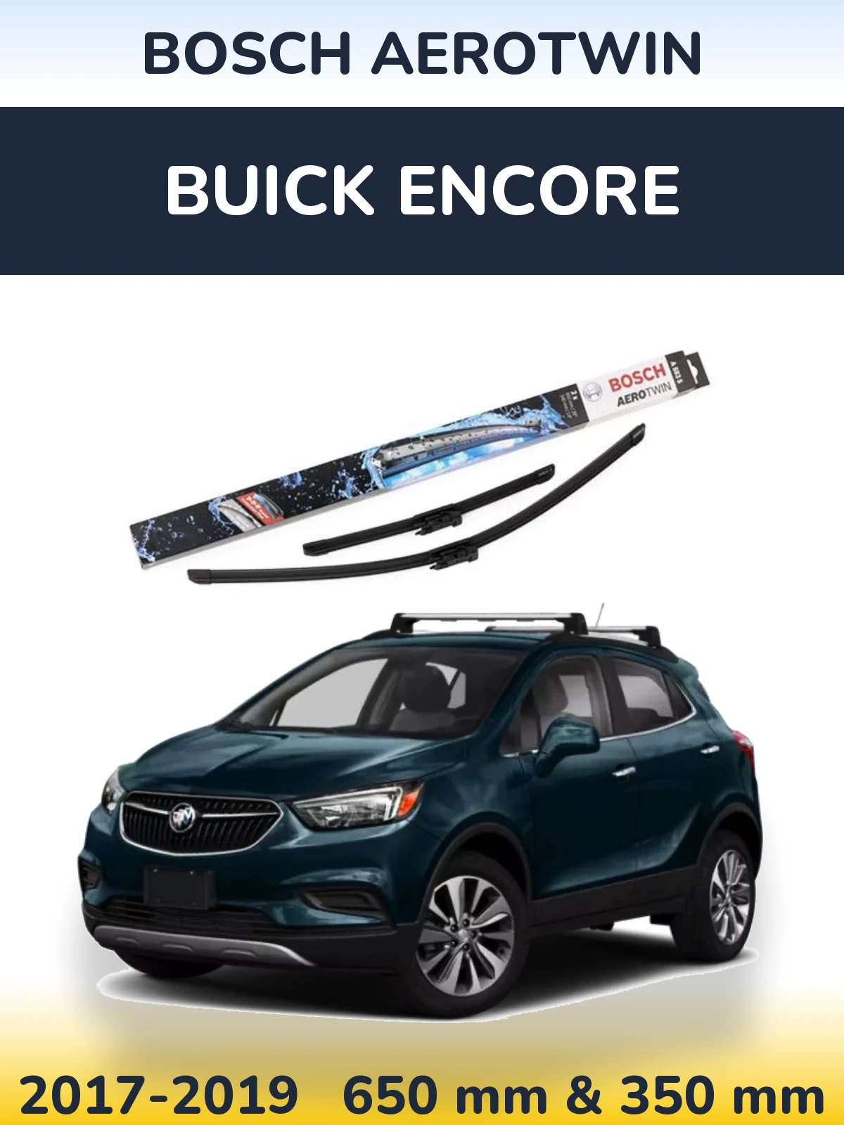 Комплект передних дворников BOSCH AeroTwin 650 & 340 мм для Buick Encore 2017-2019