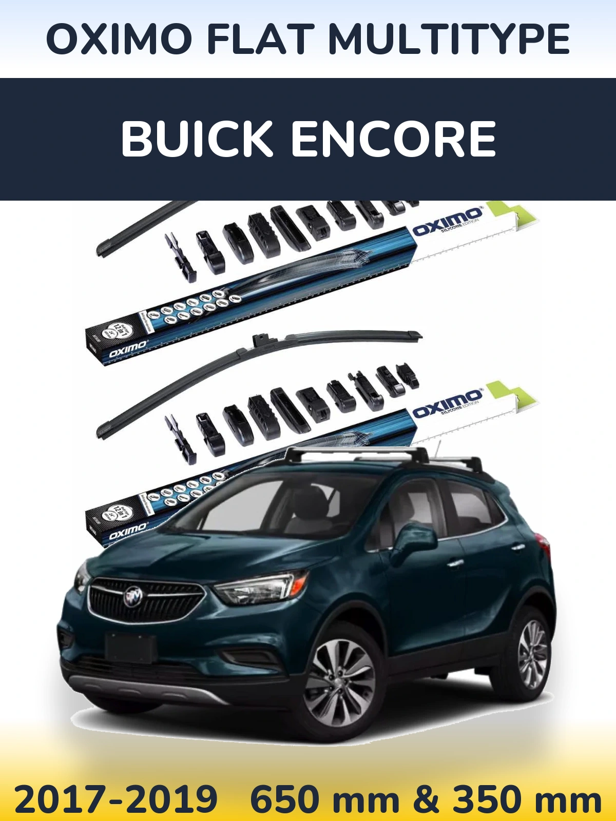 Komplet przednich wycieraczek Oximo Flat MultiType 650 & 350 mm do Buick Encore 2017-2019