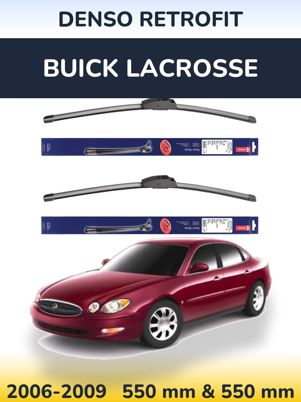 Комплект передніх щіток Denso Retrofit 550 & 550 мм для Buick LaCrosse 2006-2009