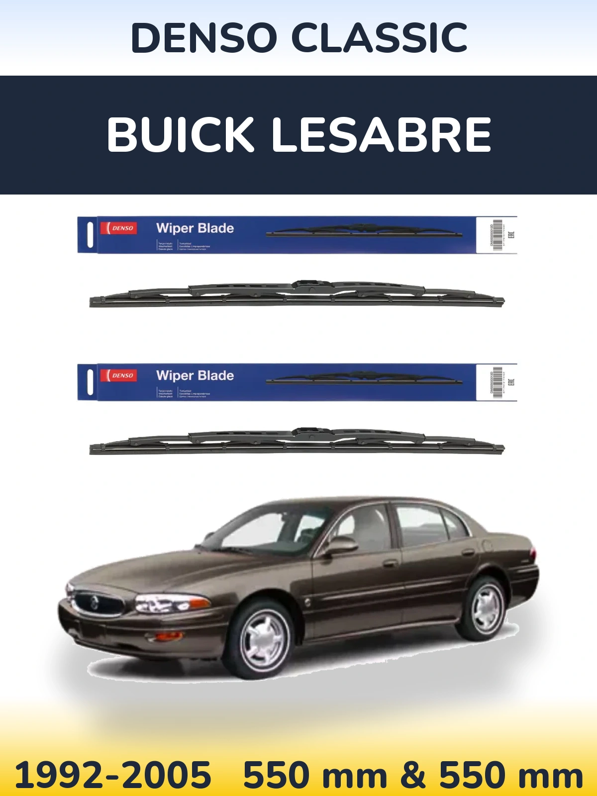 Комплект передних дворников Denso Classic 550 & 550 мм для Buick LeSabre 1992-2005