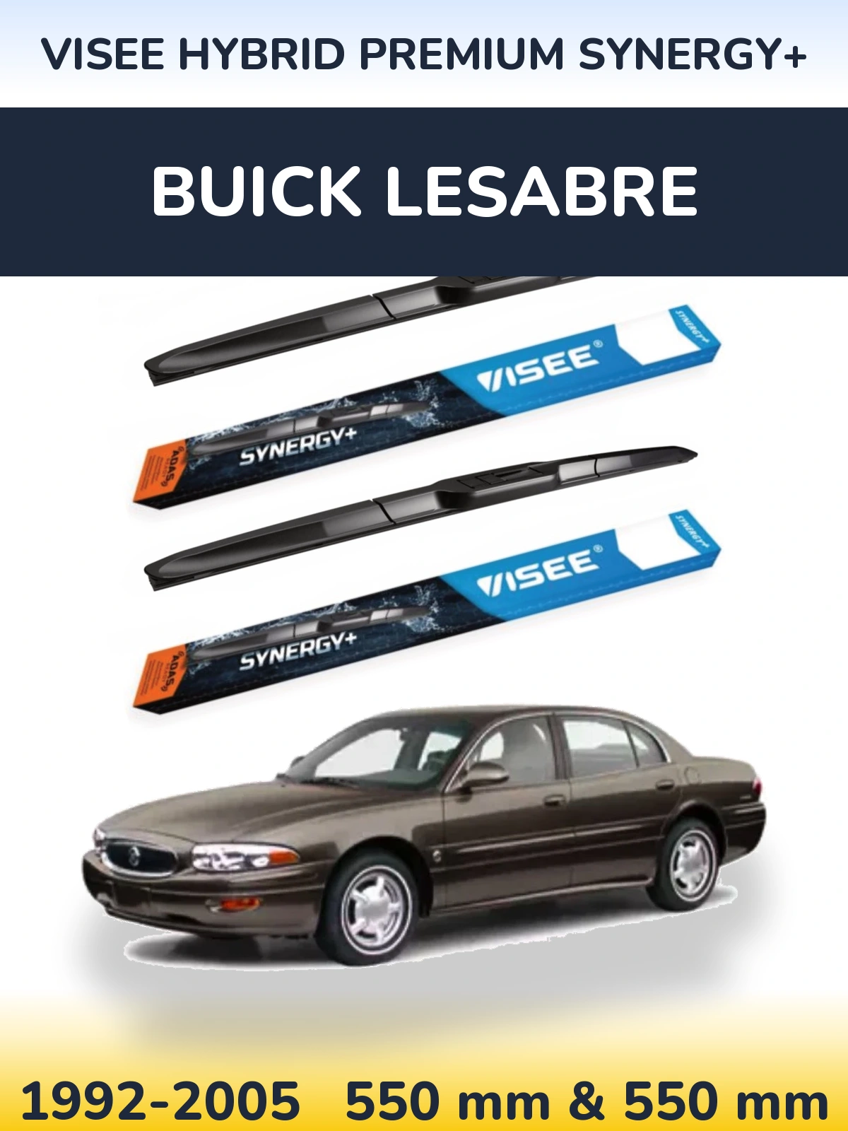 Комплект передних дворников VISEE HYBRID PREMIUM SYNERGY+ 550 & 550 мм для Buick LeSabre 1992-2005