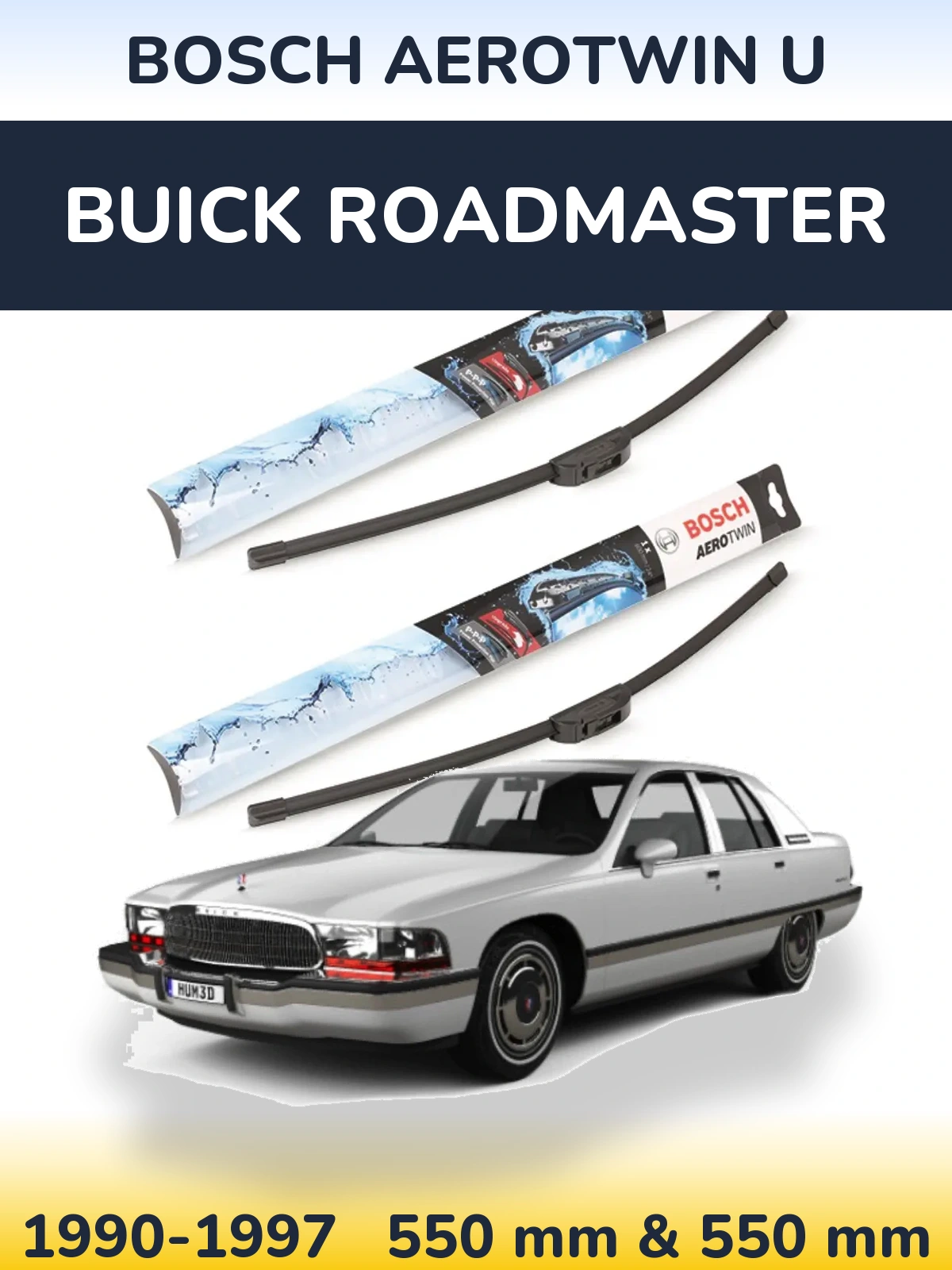 Комплект передніх щіток BOSCH AeroTwin U 550 & 550 мм для Buick Roadmaster 1990-1997