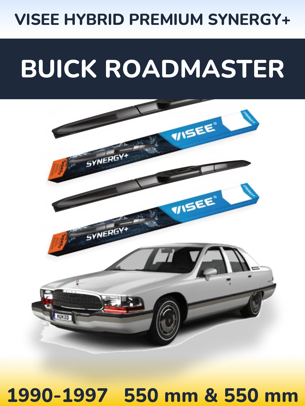 Komplet przednich wycieraczek VISEE HYBRID PREMIUM SYNERGY+ 550 & 550 mm do Buick Roadmaster 1990-1997
