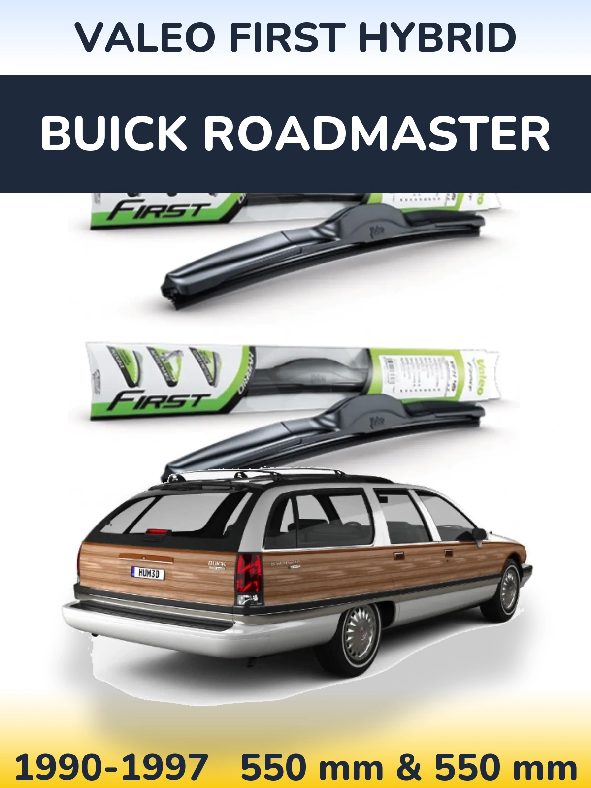 Komplet przednich wycieraczek Valeo First Hybrid 550 & 550 mm do Buick Roadmaster 1990-1997