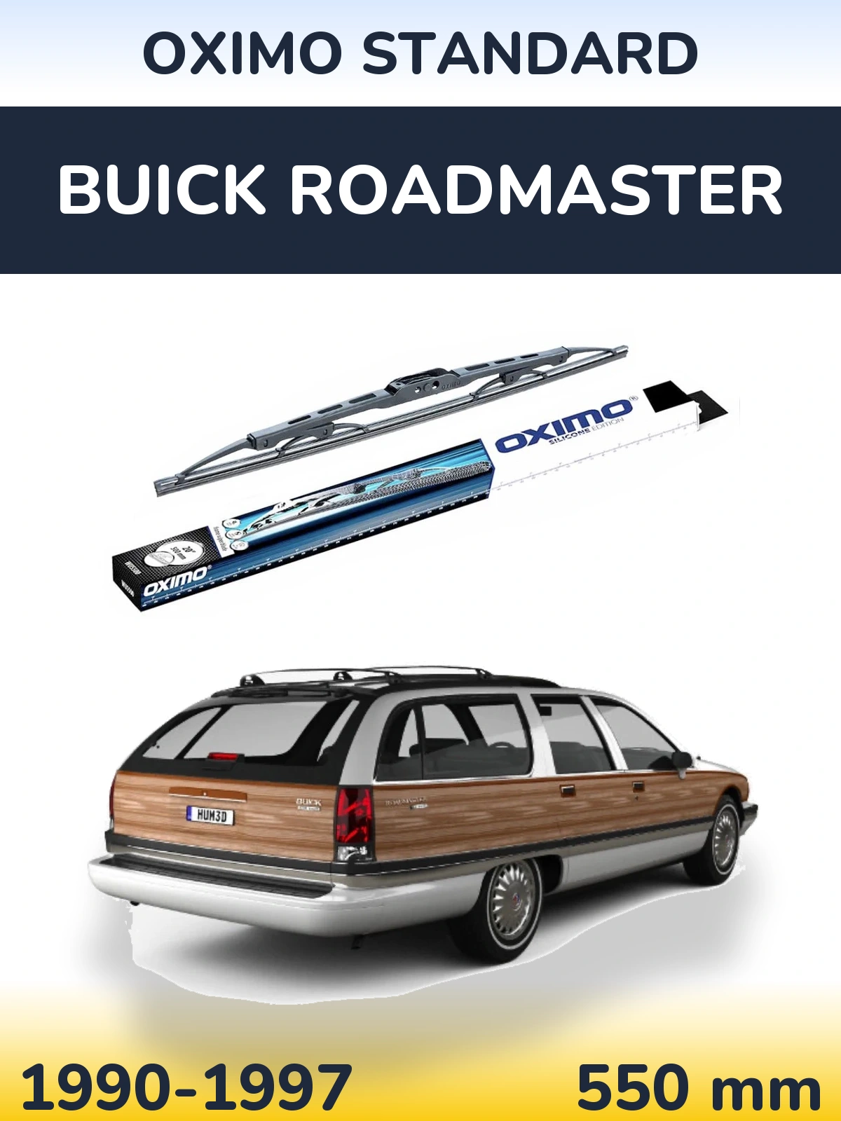 Rear wiper blade Oximo Standard 550 mm for Buick Roadmaster 1990-1997