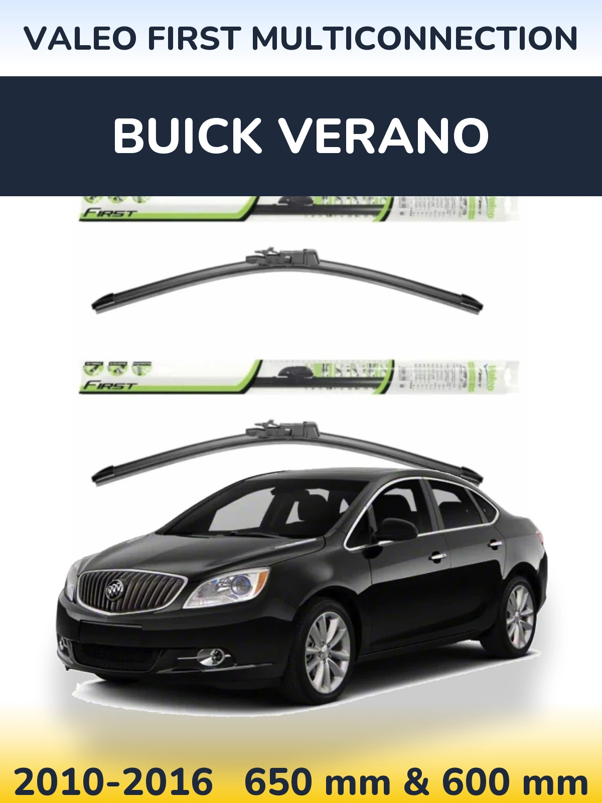Komplet przednich wycieraczek Valeo First MultiConnection 650 & 600 mm do Buick Verano 2010-2016