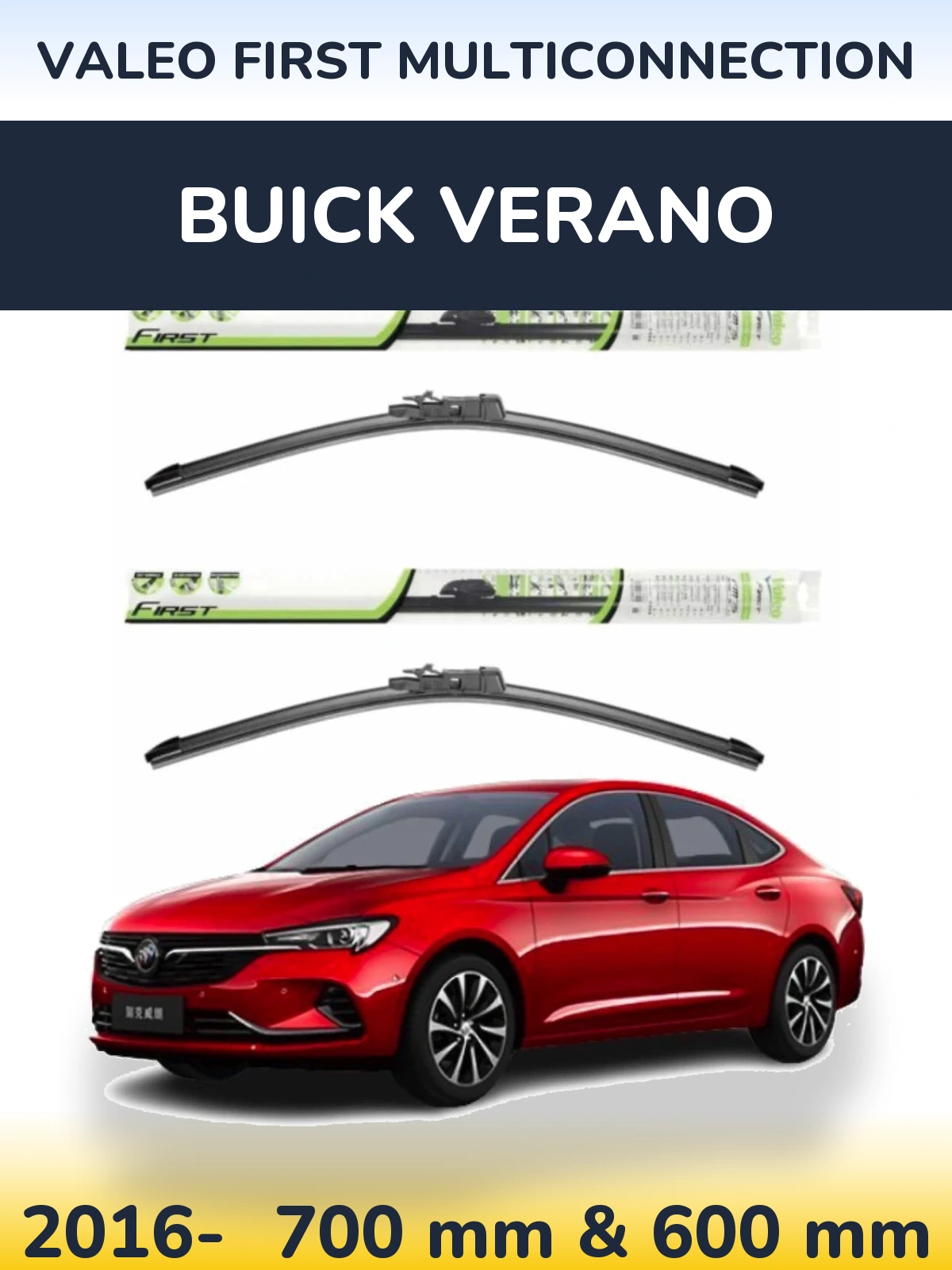 Komplet przednich wycieraczek Valeo First MultiConnection 700 & 600 mm do Buick Verano 2016-2026