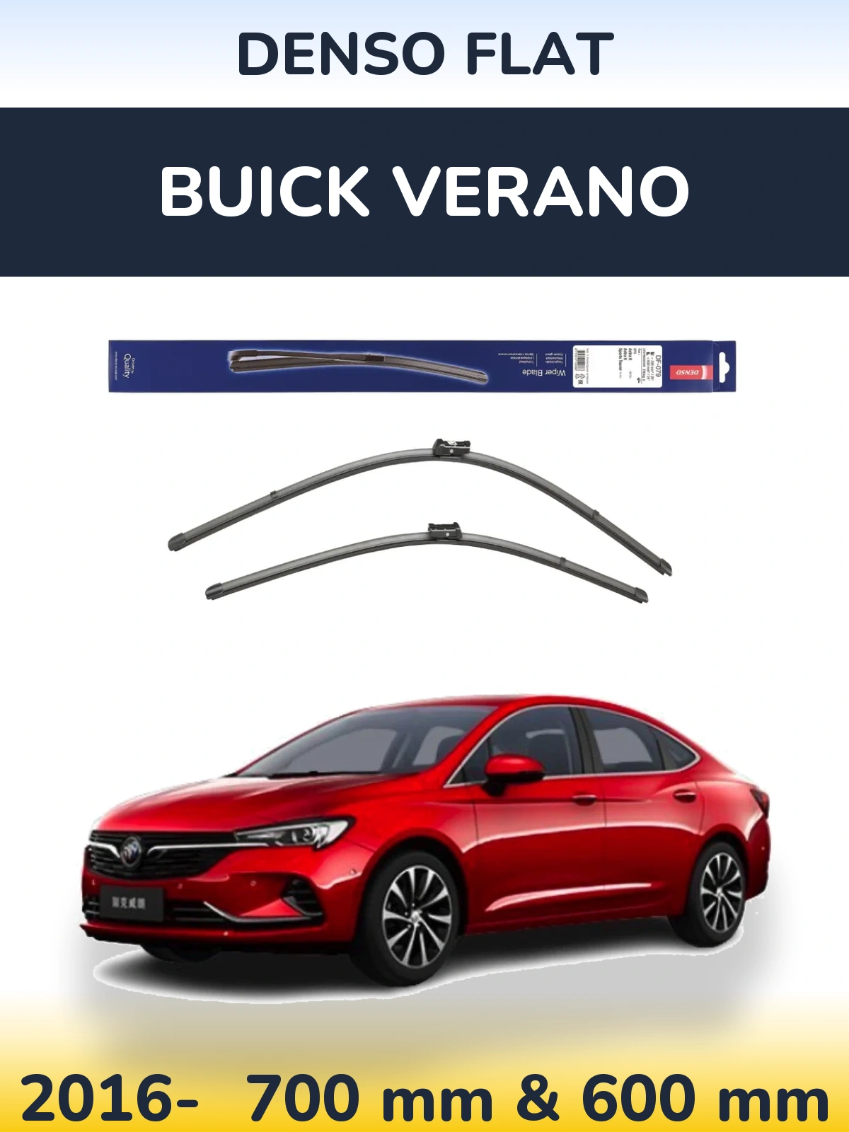 Komplet przednich wycieraczek Denso Flat 700 & 600 mm do Buick Verano 2016-2026