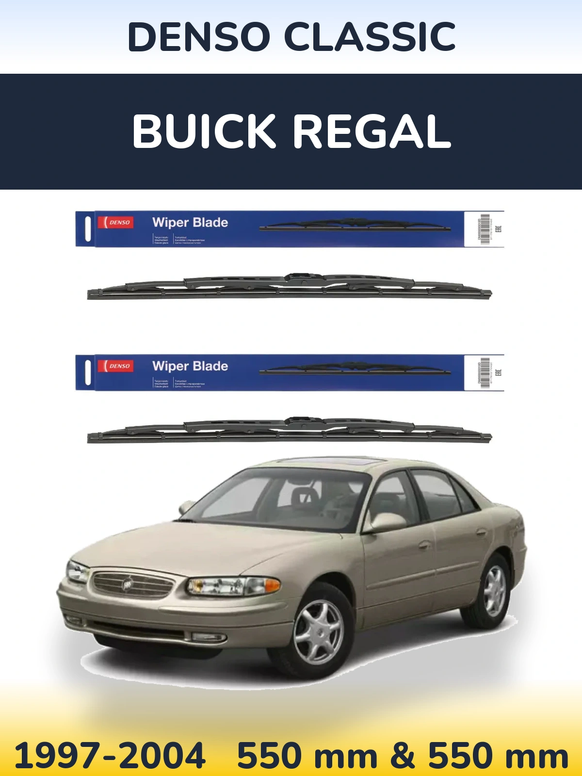Komplet przednich wycieraczek Denso Classic 550 & 550 mm do Buick Regal 1997-2004